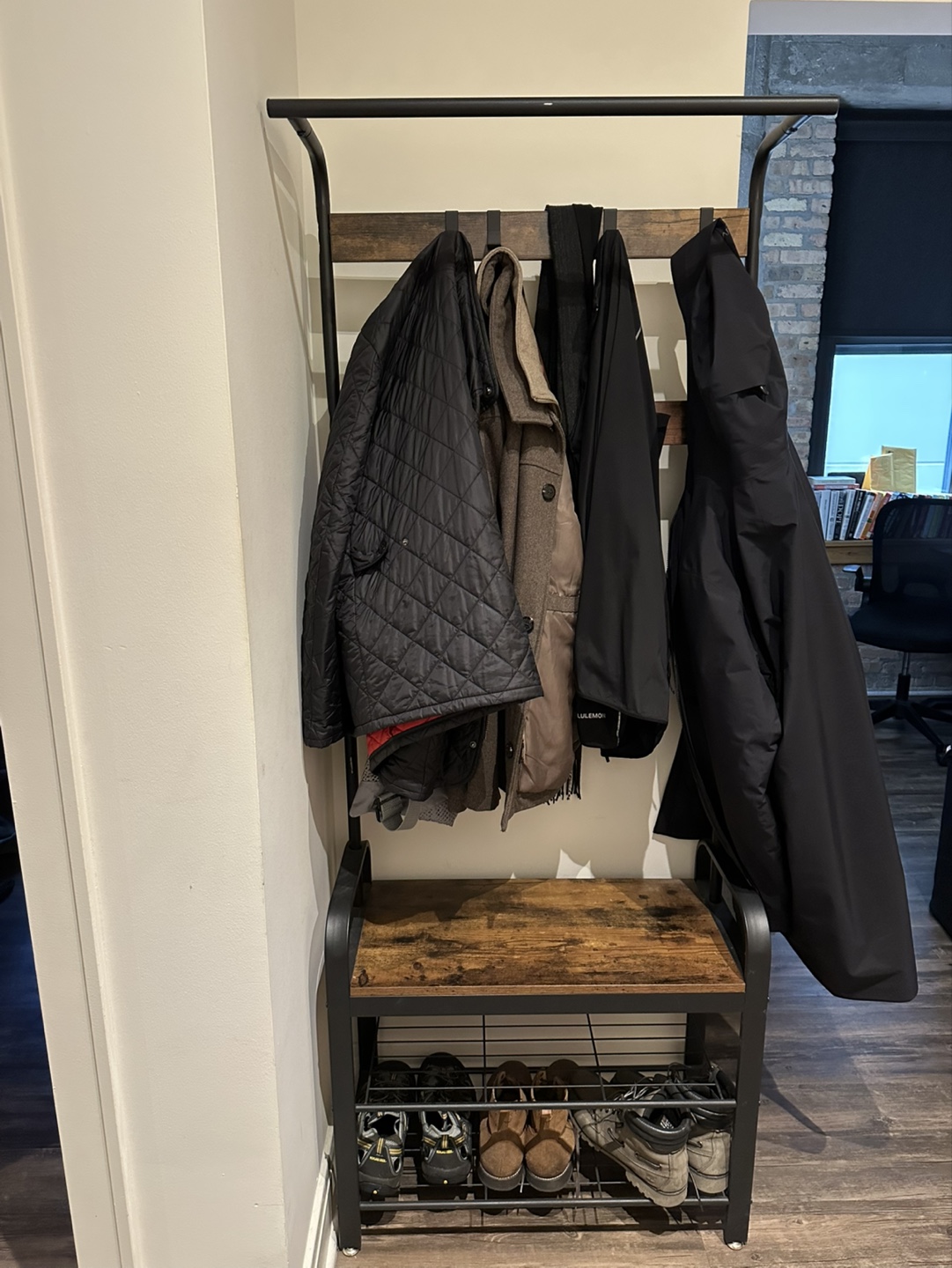Hall Tree with Bench and Shoe Rack - photo 5