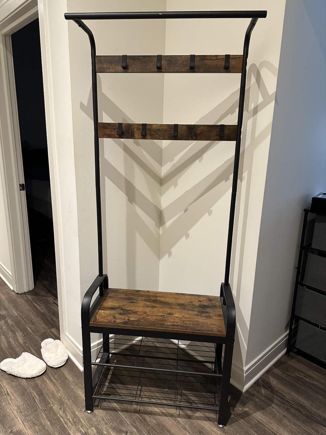 Hall Tree with Bench and Shoe Rack - photo 2