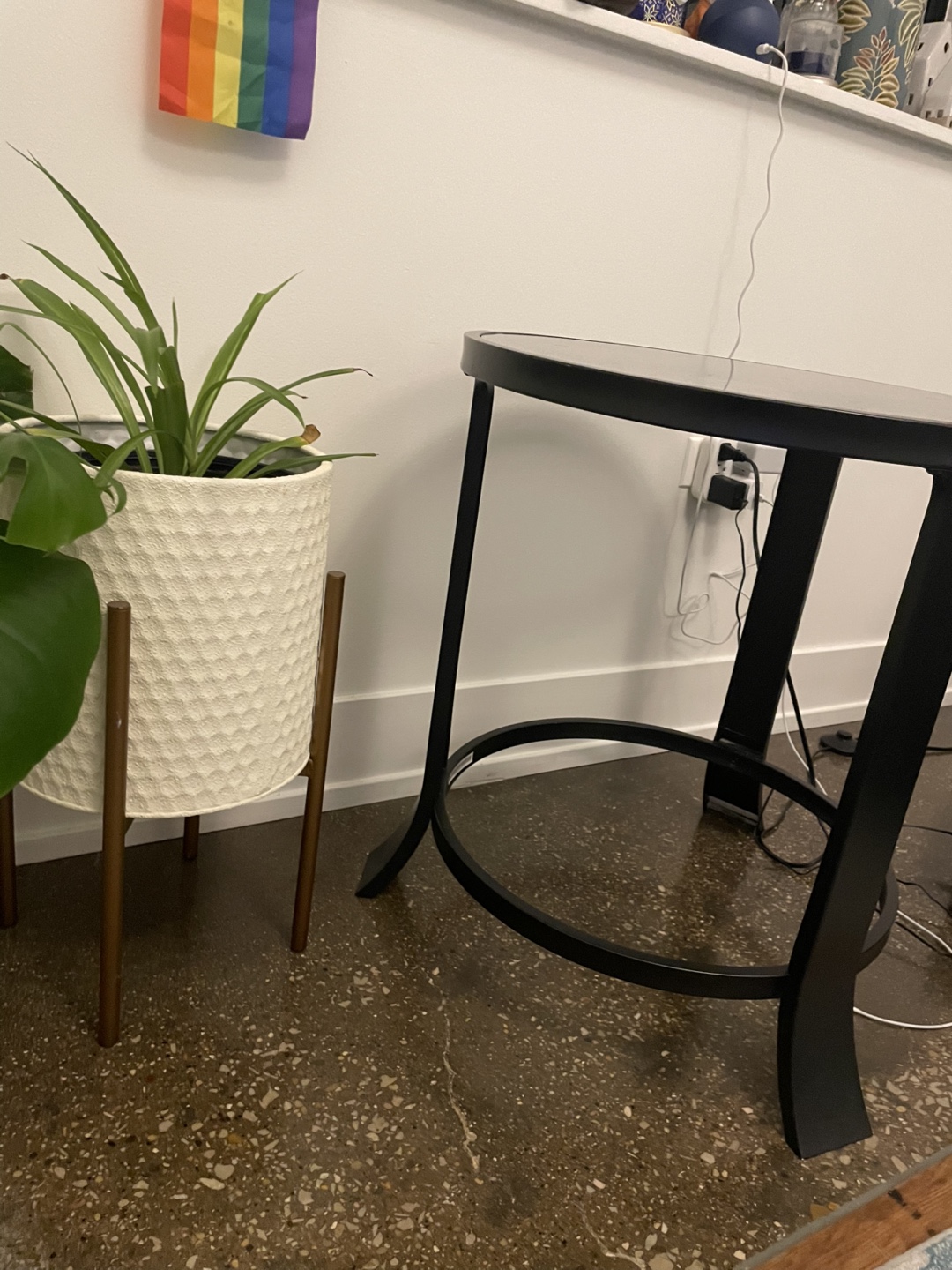 Round Glass Top Side Table