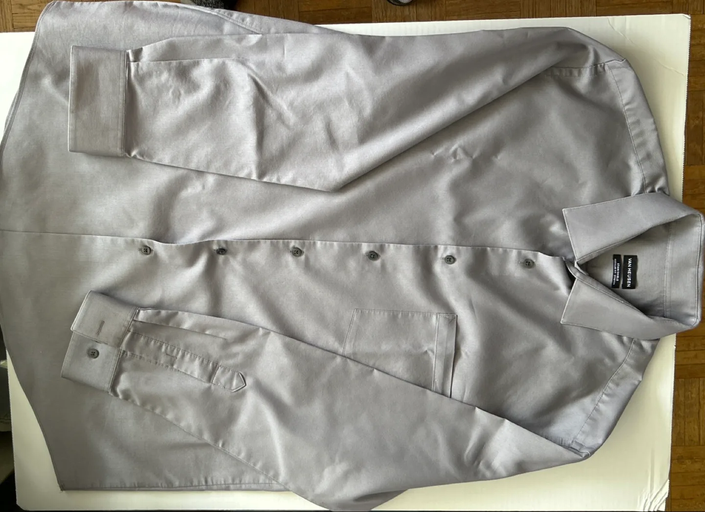 Men's Van Heusen Grey Dress Shirt- Worn Once image indicator(2)