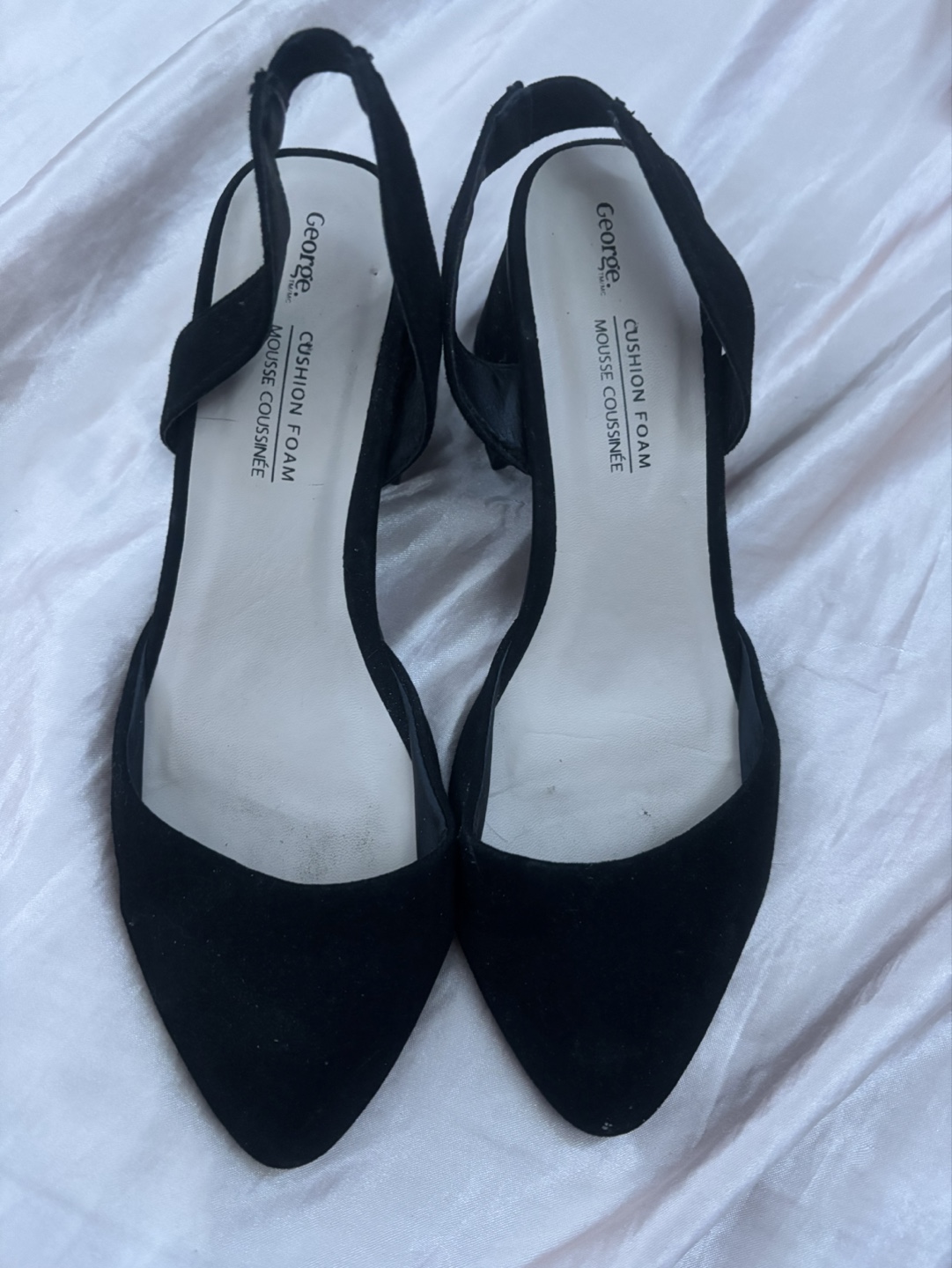 Black Suede Slingback Heels