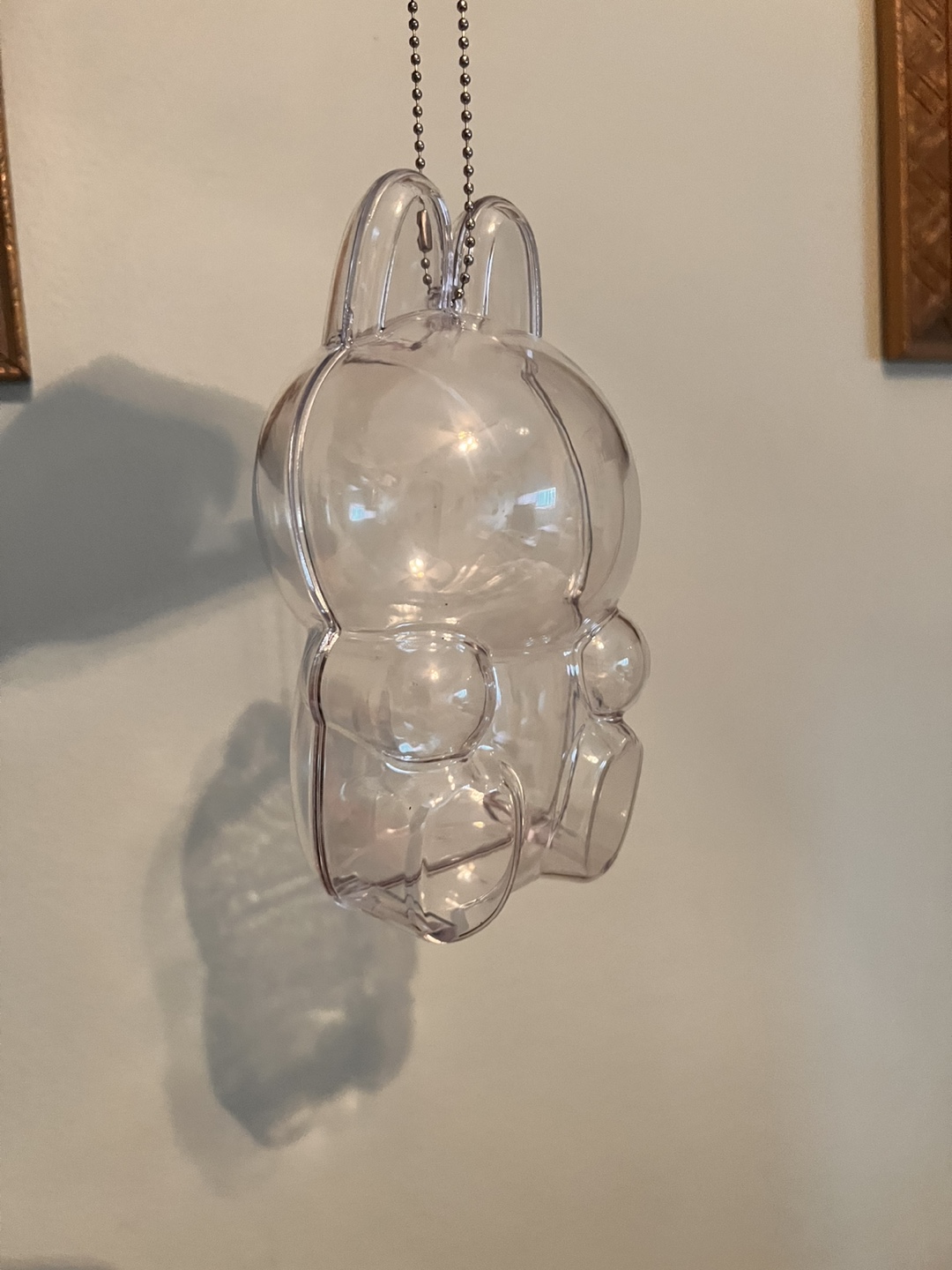 Clear Plastic Bunny Keychain/Charm