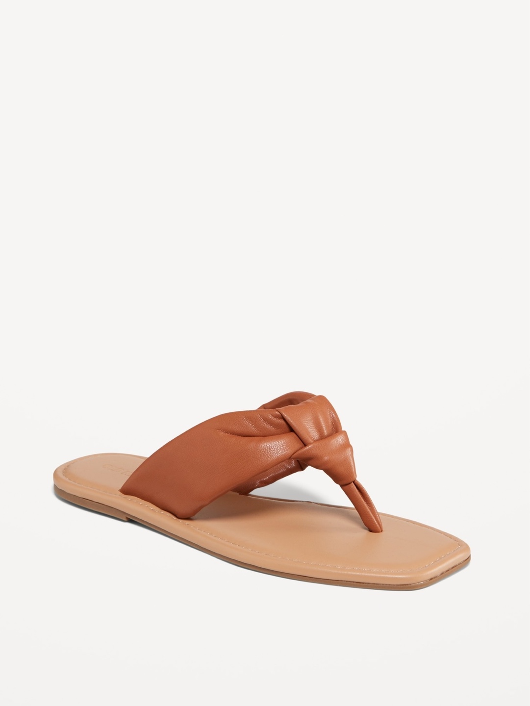 Old Navy Brown Leather Knotted Thong Sandals - Size 10