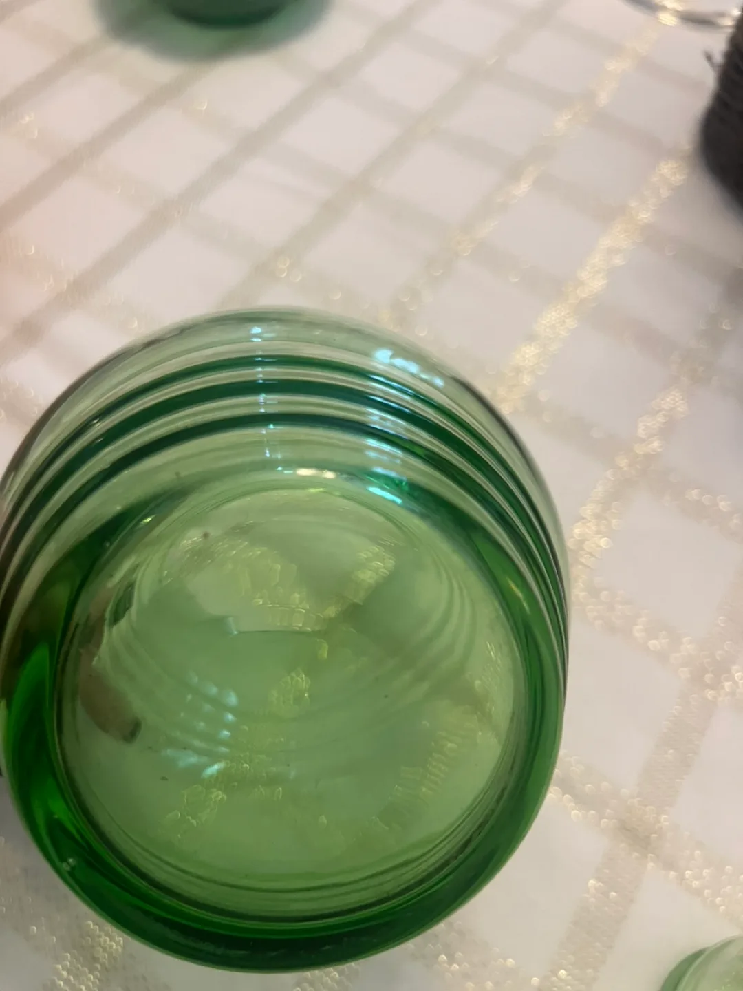 Vintage Green Glass Pitcher and Tumblers Set image indicator(5)