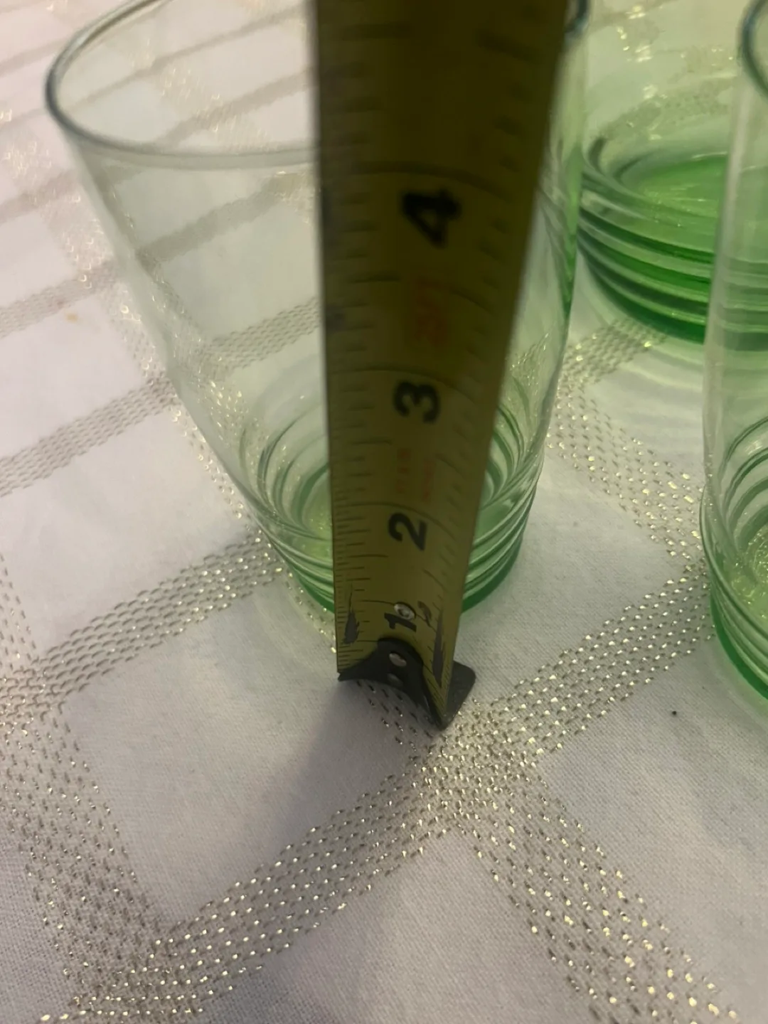 Vintage Green Glass Pitcher and Tumblers Set image indicator(3)