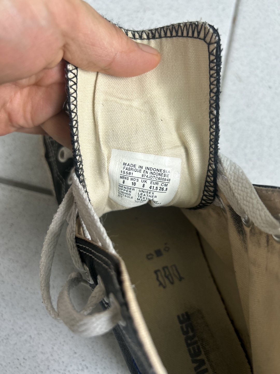 Converse All Star Leather High Tops - Size 8 - photo 5