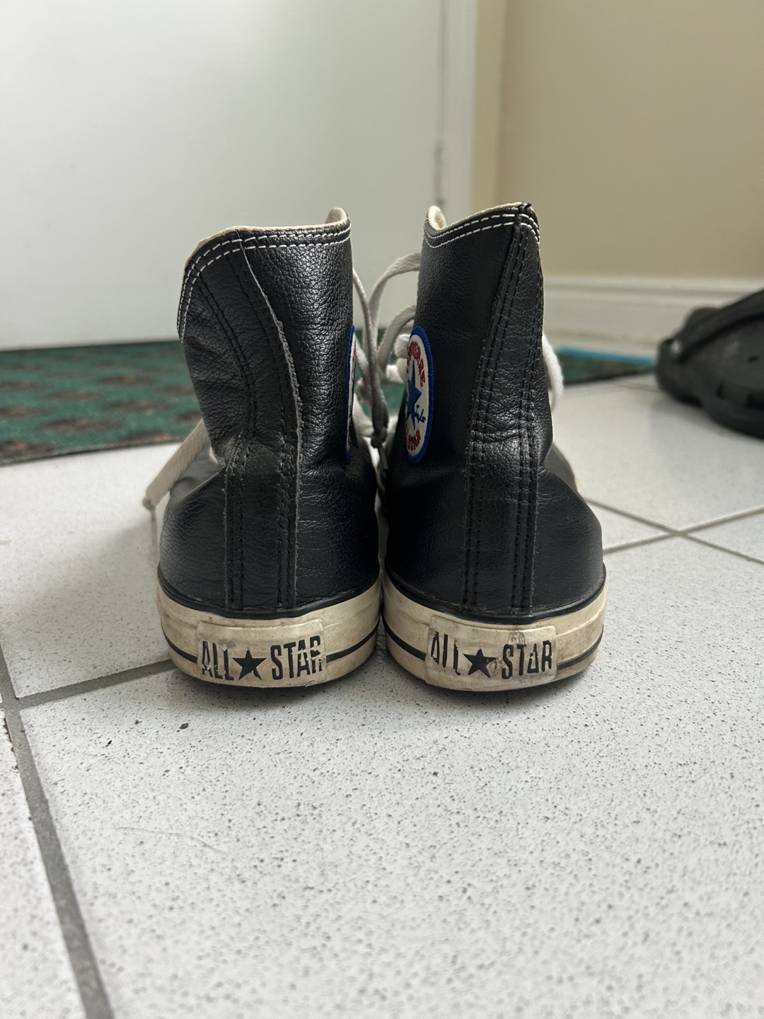 Converse All Star Leather High Tops - Size 8 - photo 2