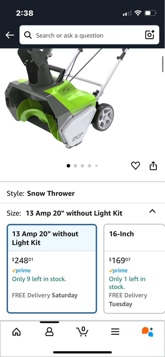 Greenworks 2600502 13 Amp 20-Inch Corded Snow Thrower - photo 5