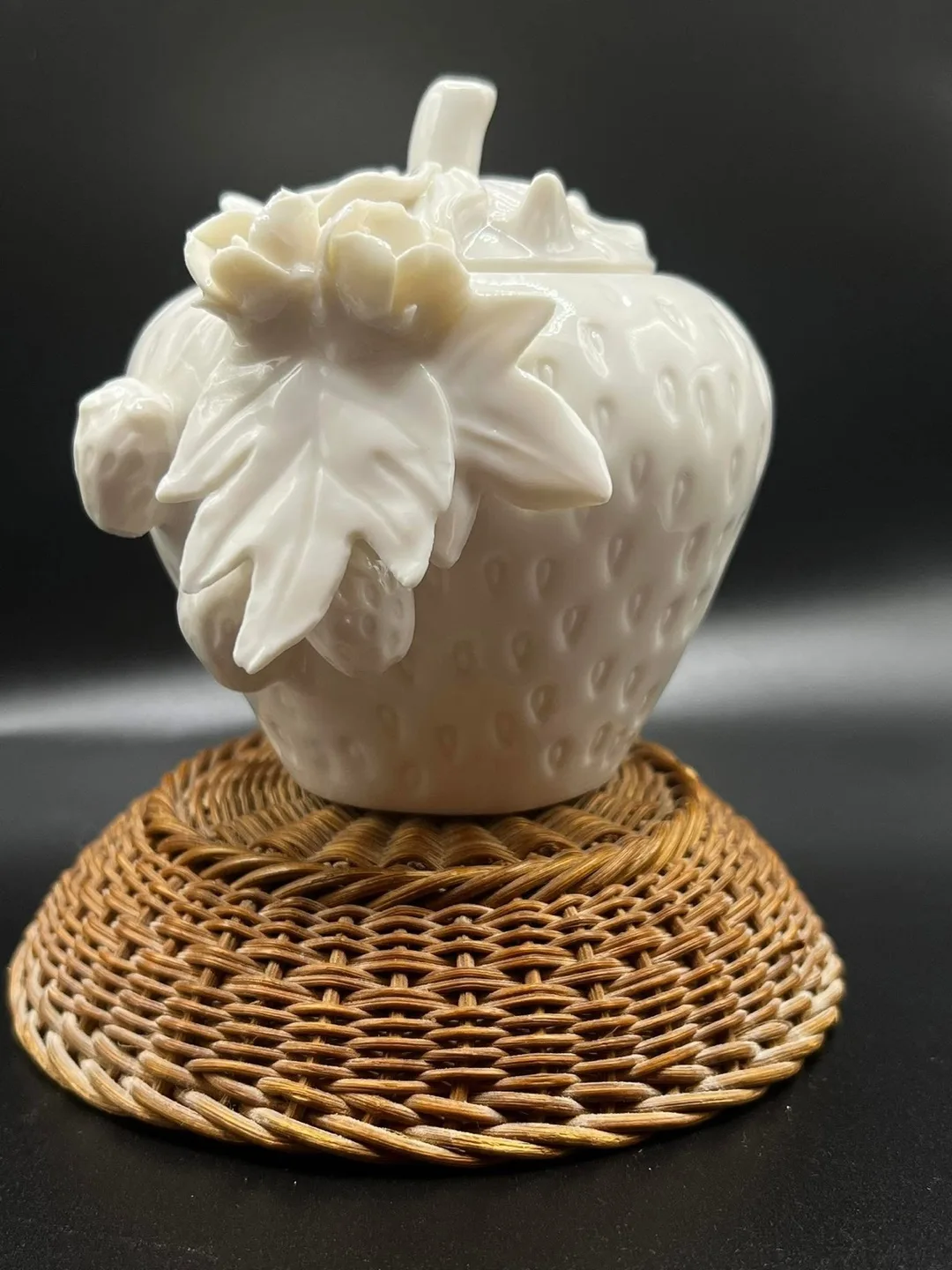 Grace Tea Ware Strawberry Shaped Sugar Bowl with Lid thumbnail
