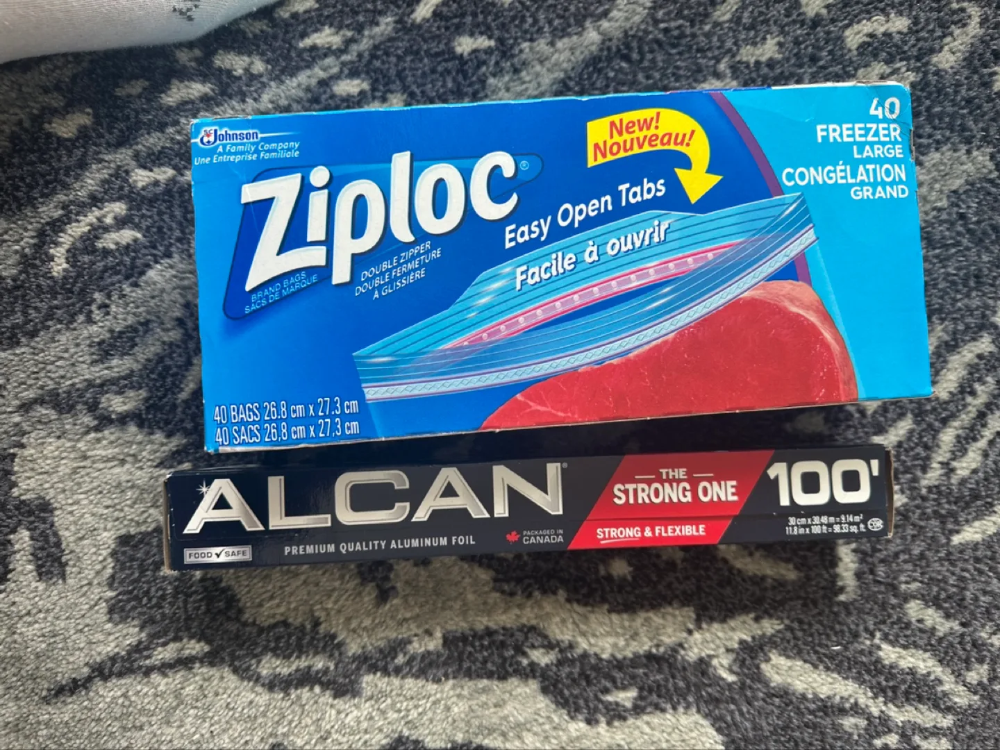 💚New sealed Alcan Aluminum Foil & Ziploc Freezer Bags Bundle thumbnail