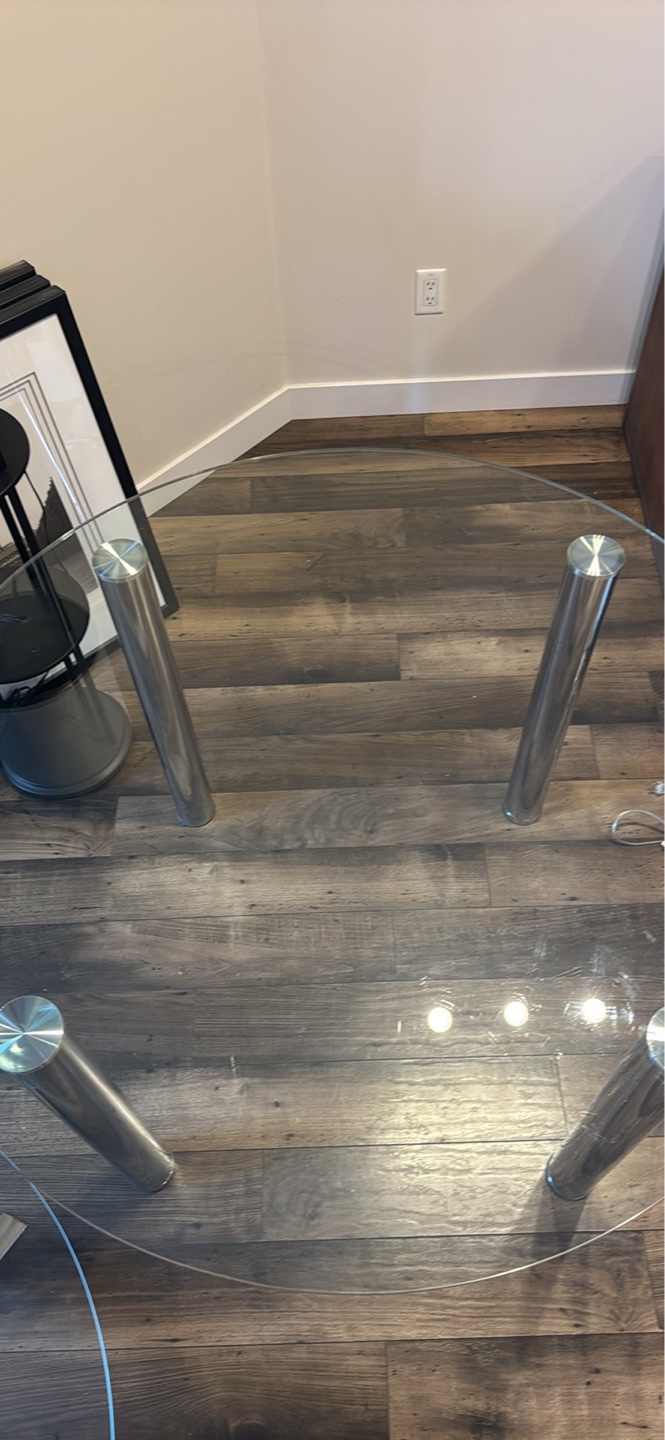 Glass Chrome Oval Dining Table - photo 2
