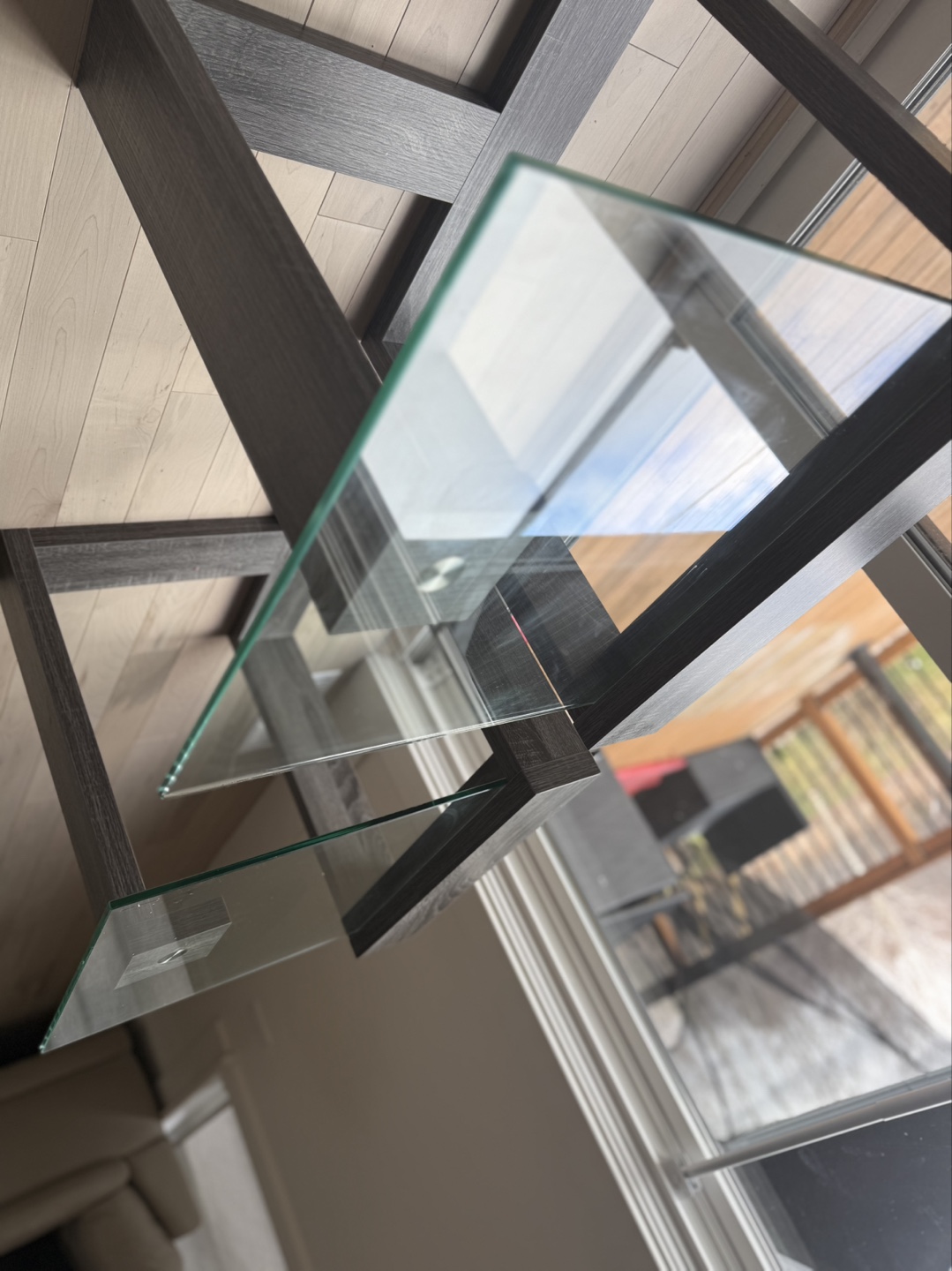 Pair of Modern Glass Top End Tables - photo 3