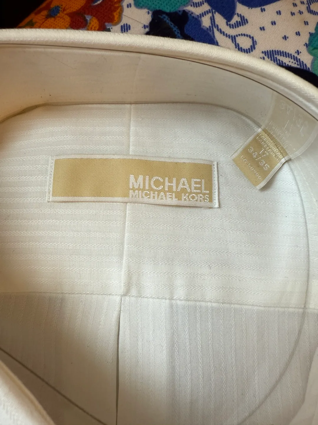 Men's Michael Kors White Dress Shirt - Size 17-34/35 thumbnail