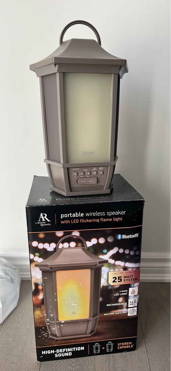 Acoustic Research Portable Wireless Speaker with LED Flame