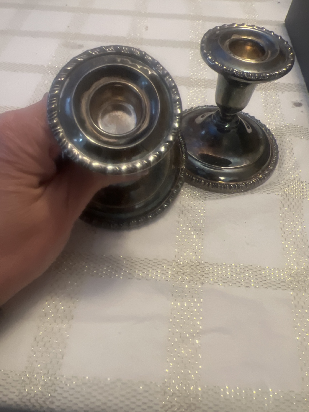 Vintage Coronet Plate Silver Candle Holders