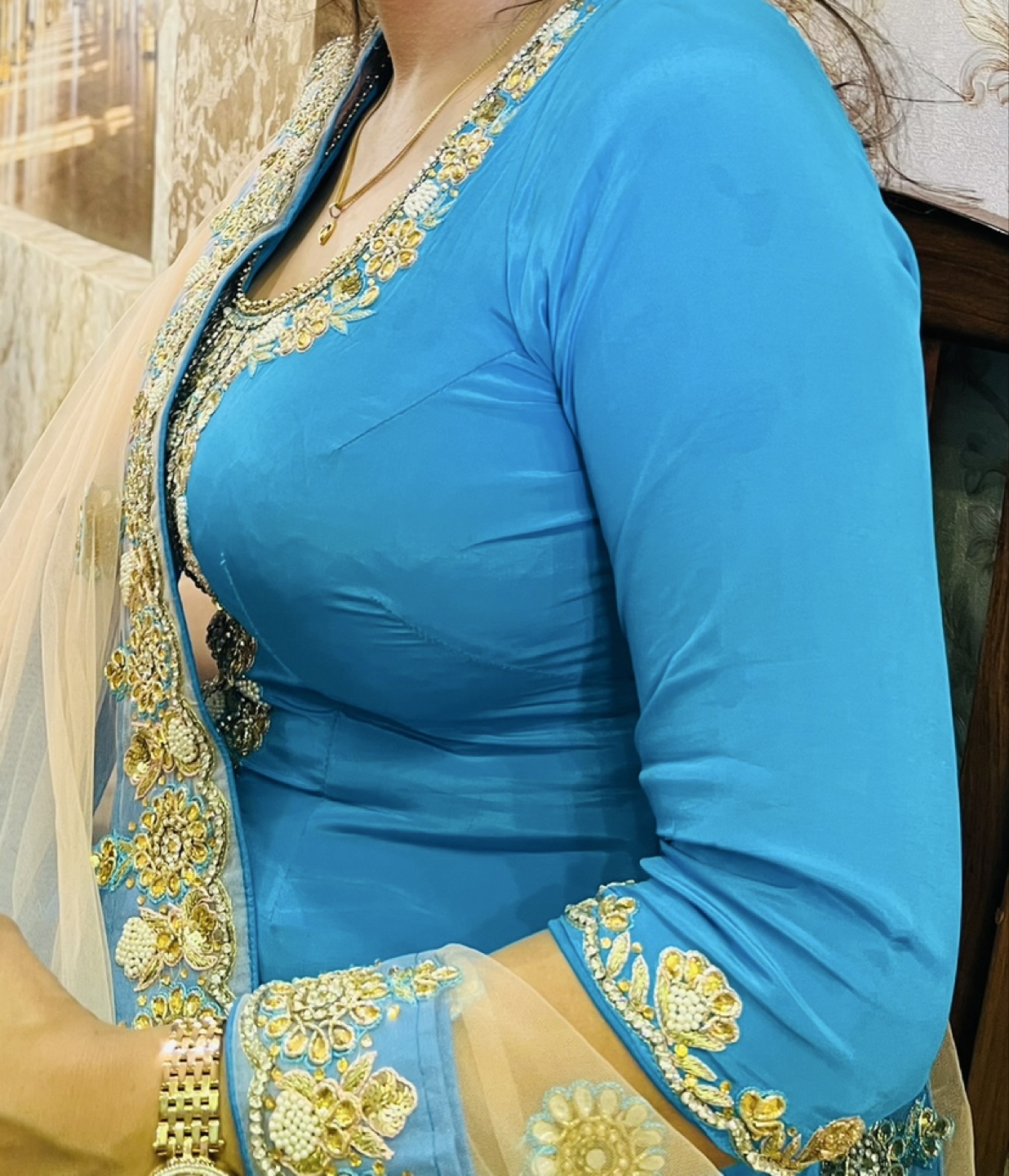 Beautiful Blue Salwar Kameez with Embellishments