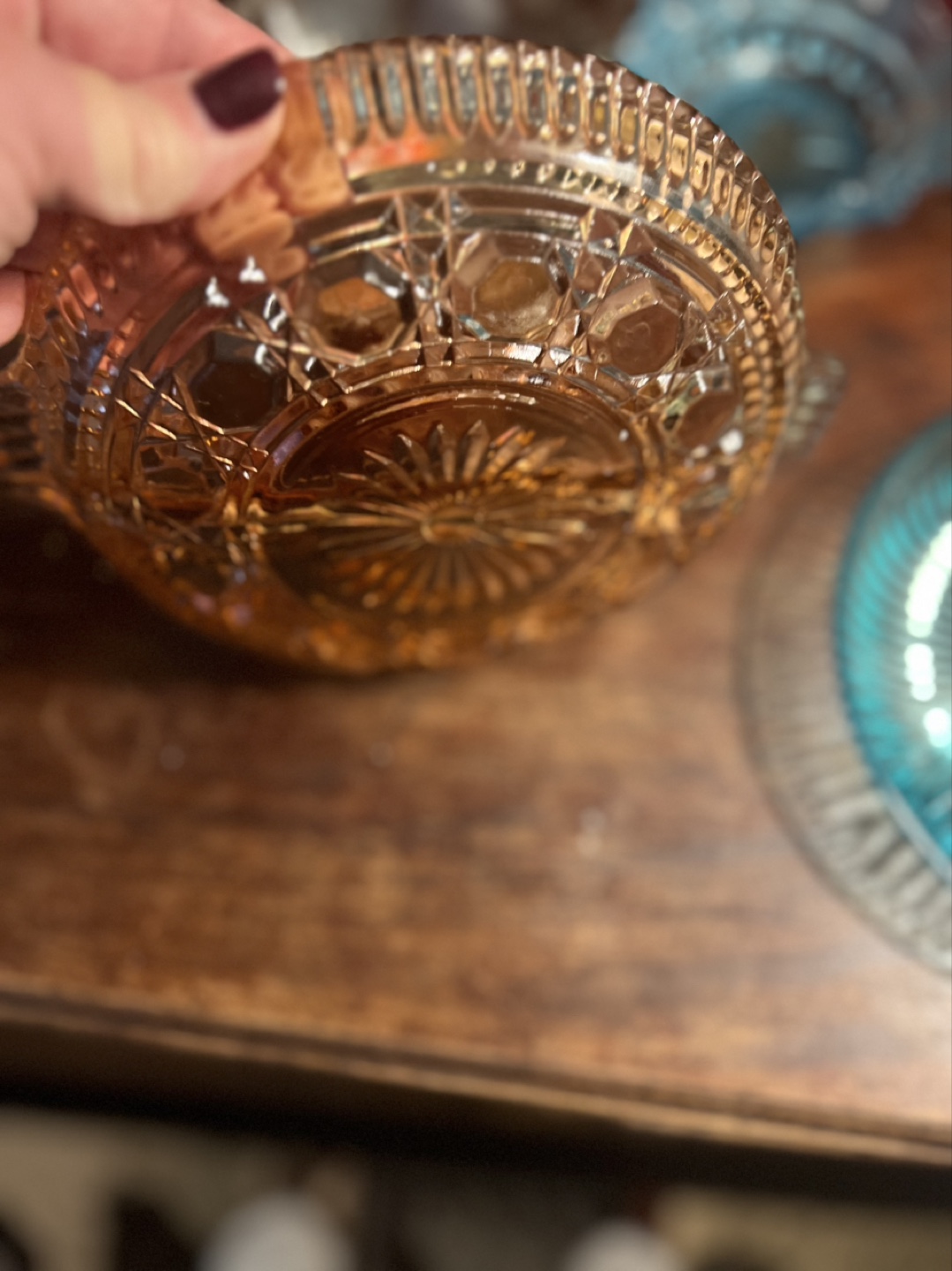 1950'sVintage pink Divided Glass pickle Dish - photo 2