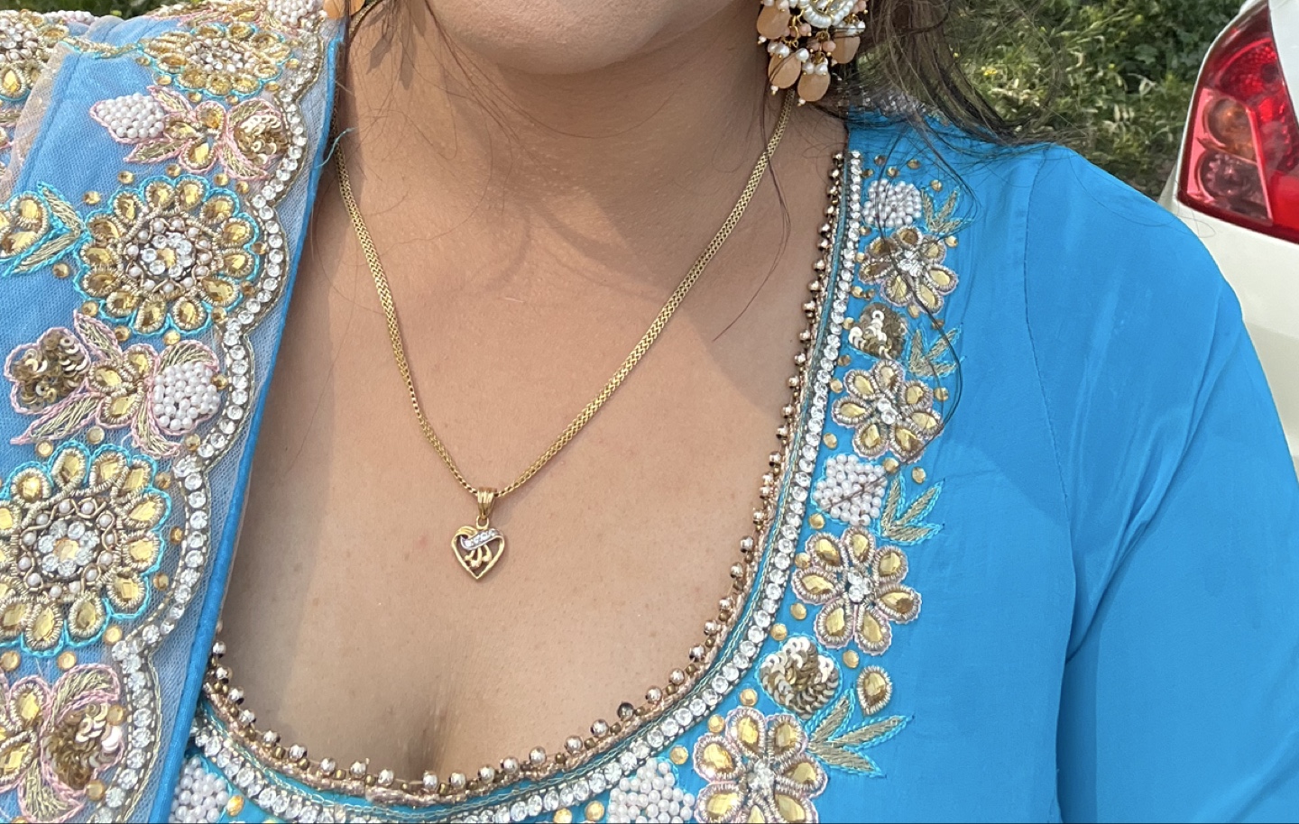 Beautiful Blue Salwar Kameez with Embellishments - photo 2