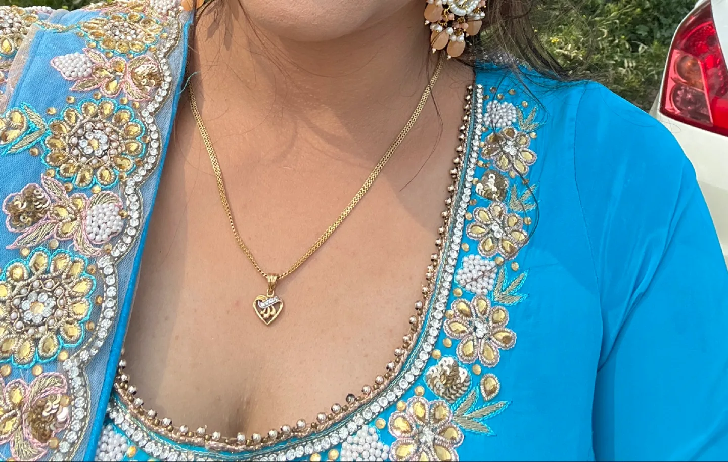 Beautiful Blue Salwar Kameez with Embellishments image indicator(2)