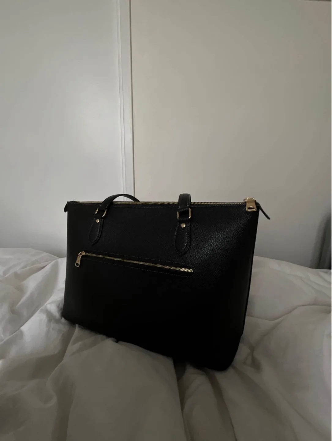 Coach Black Leather Tote Bag thumbnail