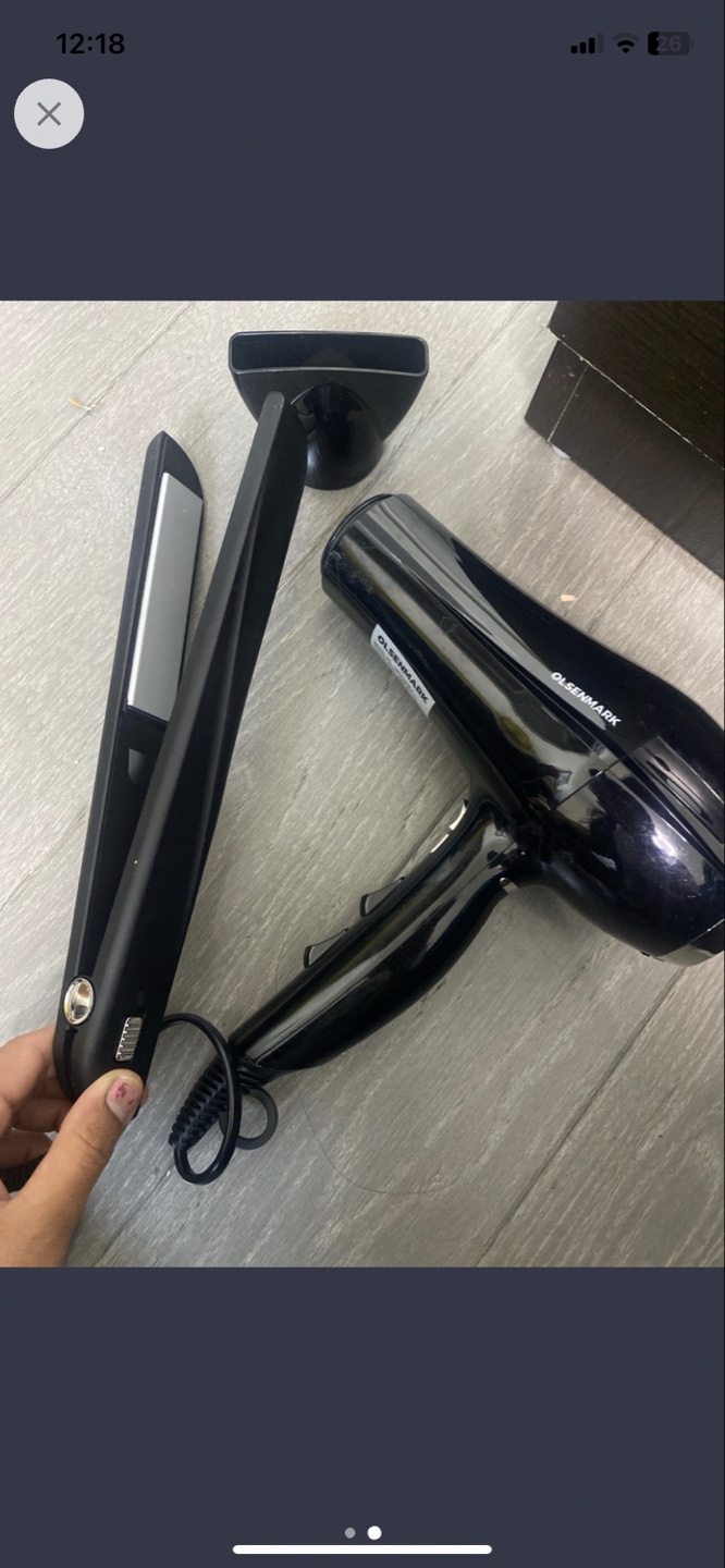 Black Hair Straightener and Hair Dryer Set - photo 2