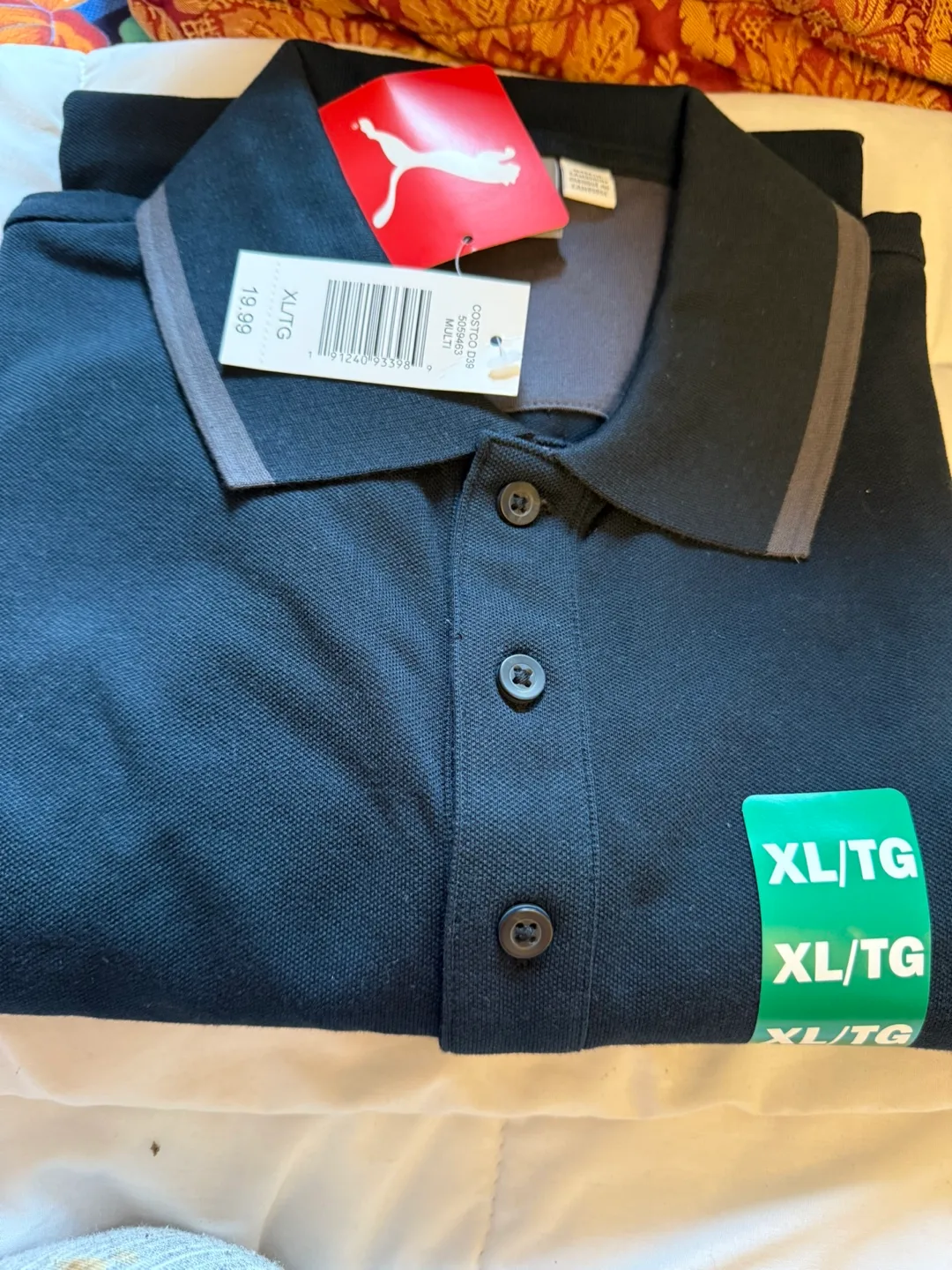 Men's Puma Navy Blue Polo Shirt - Size XL/TG thumbnail