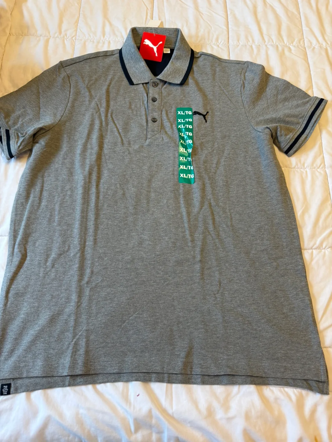 Men's Puma Grey Polo Shirt - Size XL thumbnail