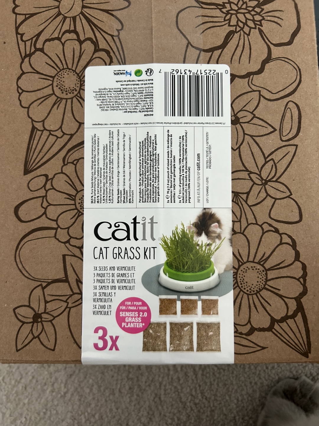 Catit Cat Grass Kit - 2x Seed & Vermiculite Packets - photo 2