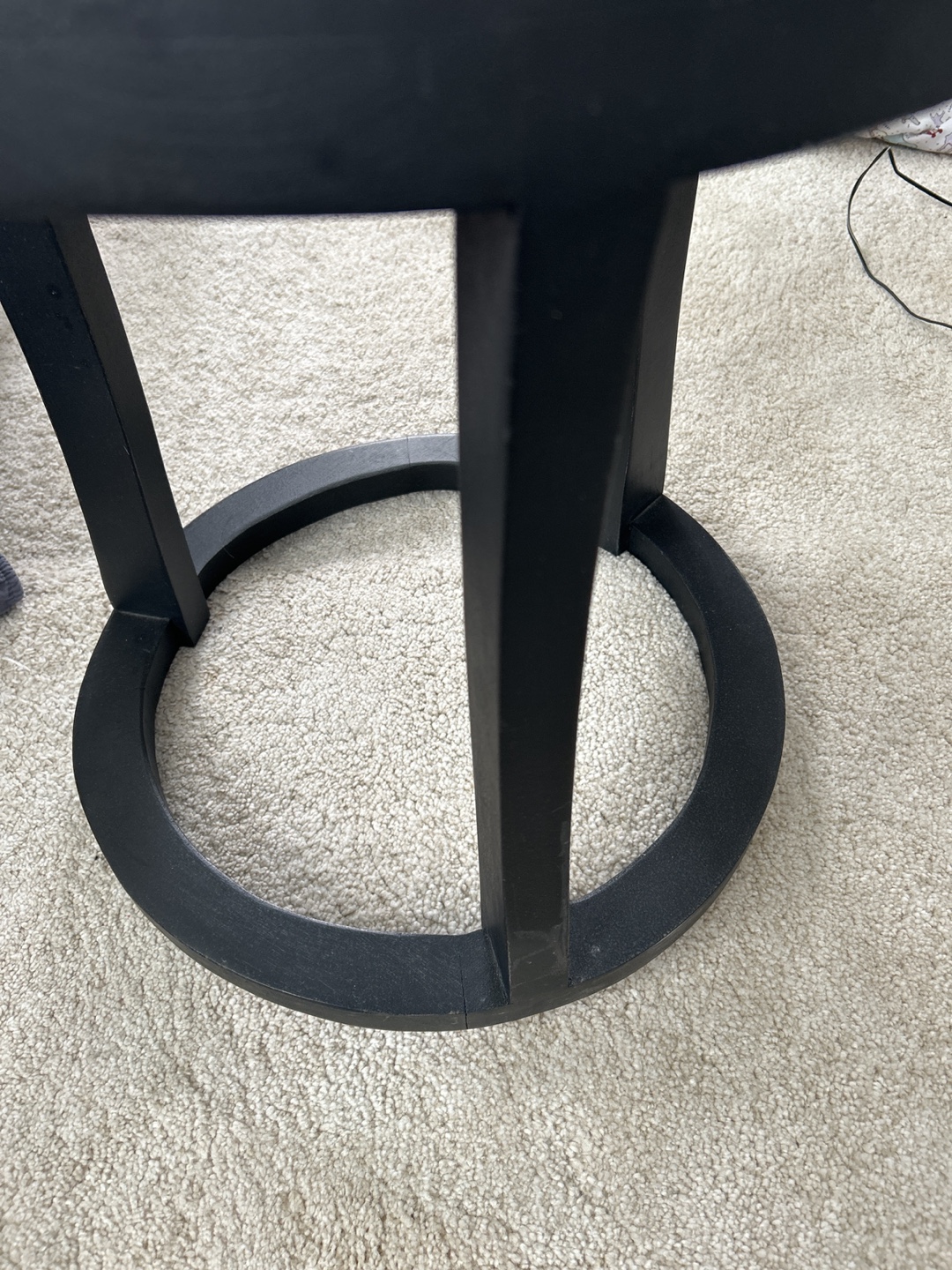 Black Round Side Table 42cm in length - photo 2