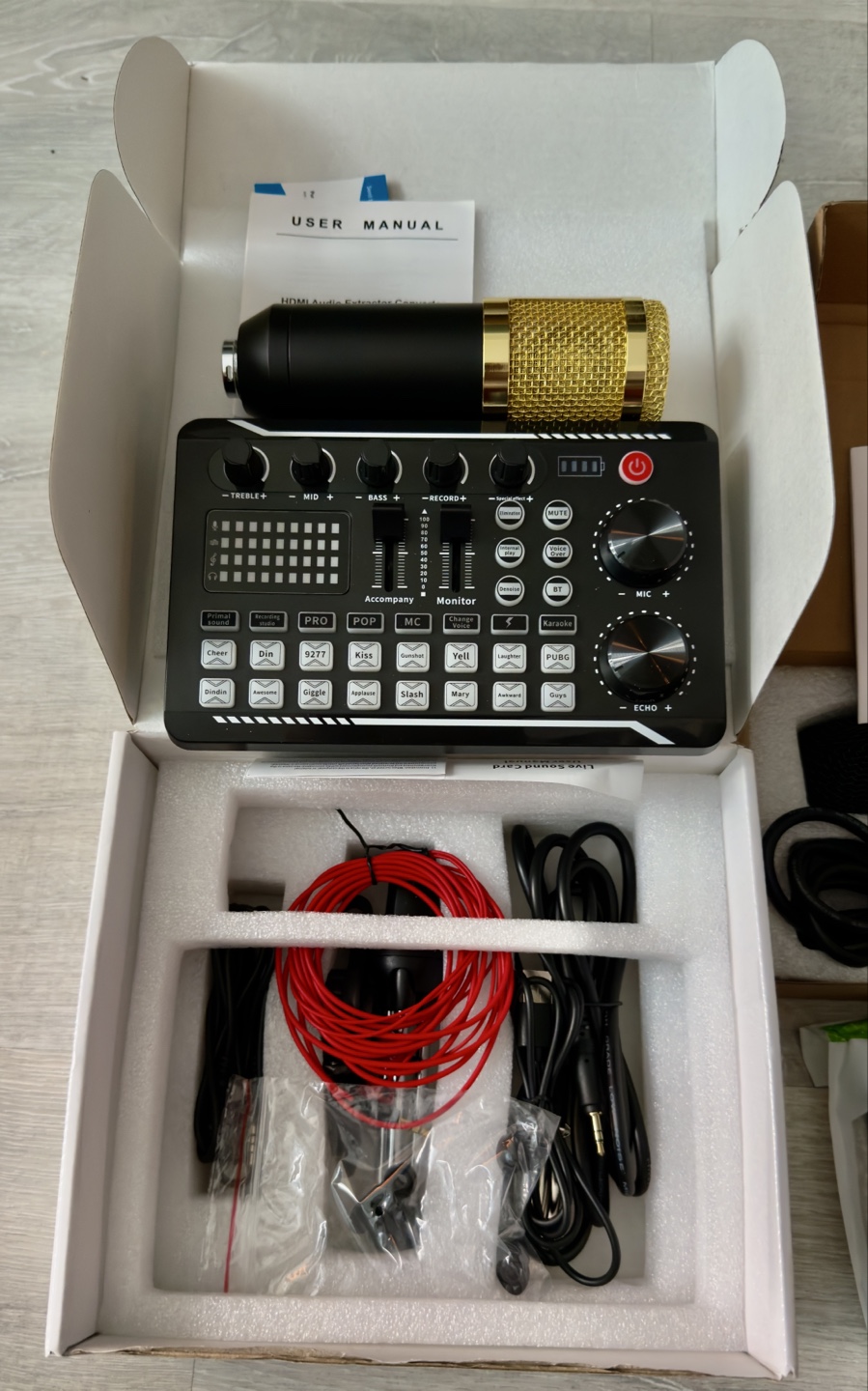 TONOR K1 Karaoke Microphone & Live Sound Card Set - photo 3