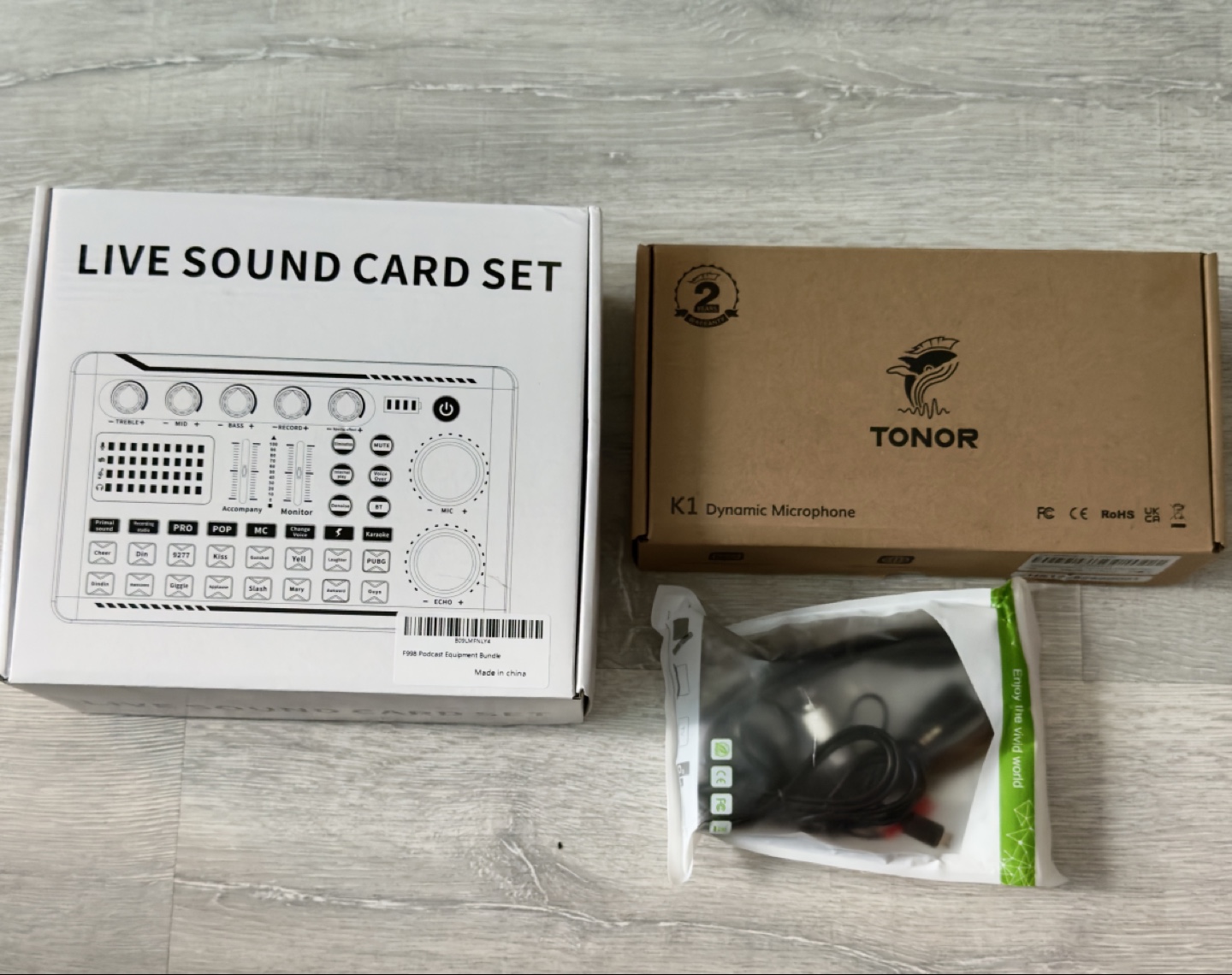 TONOR K1 Karaoke Microphone & Live Sound Card Set - photo 4
