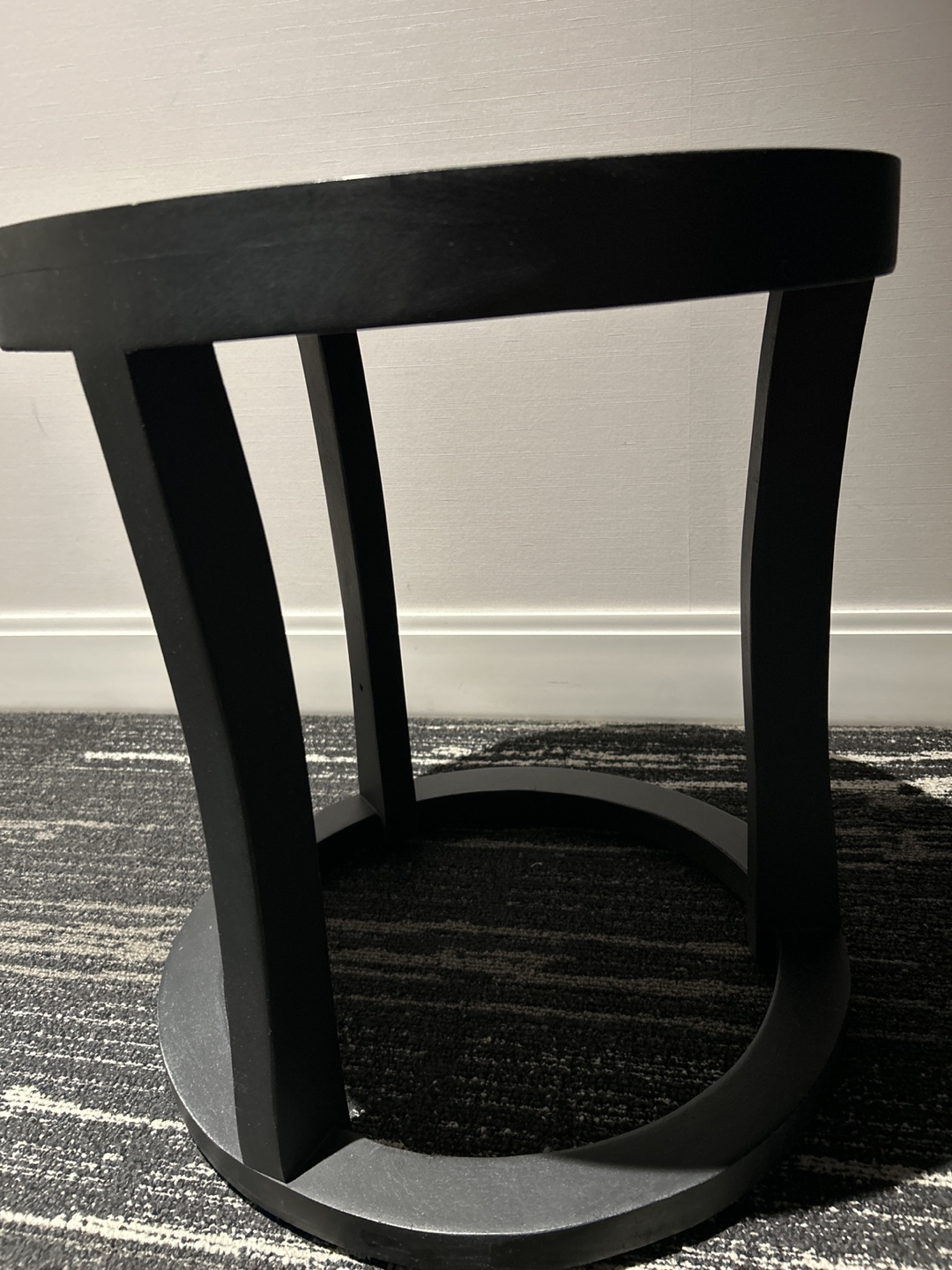 Black Round Side Table 42cm in length