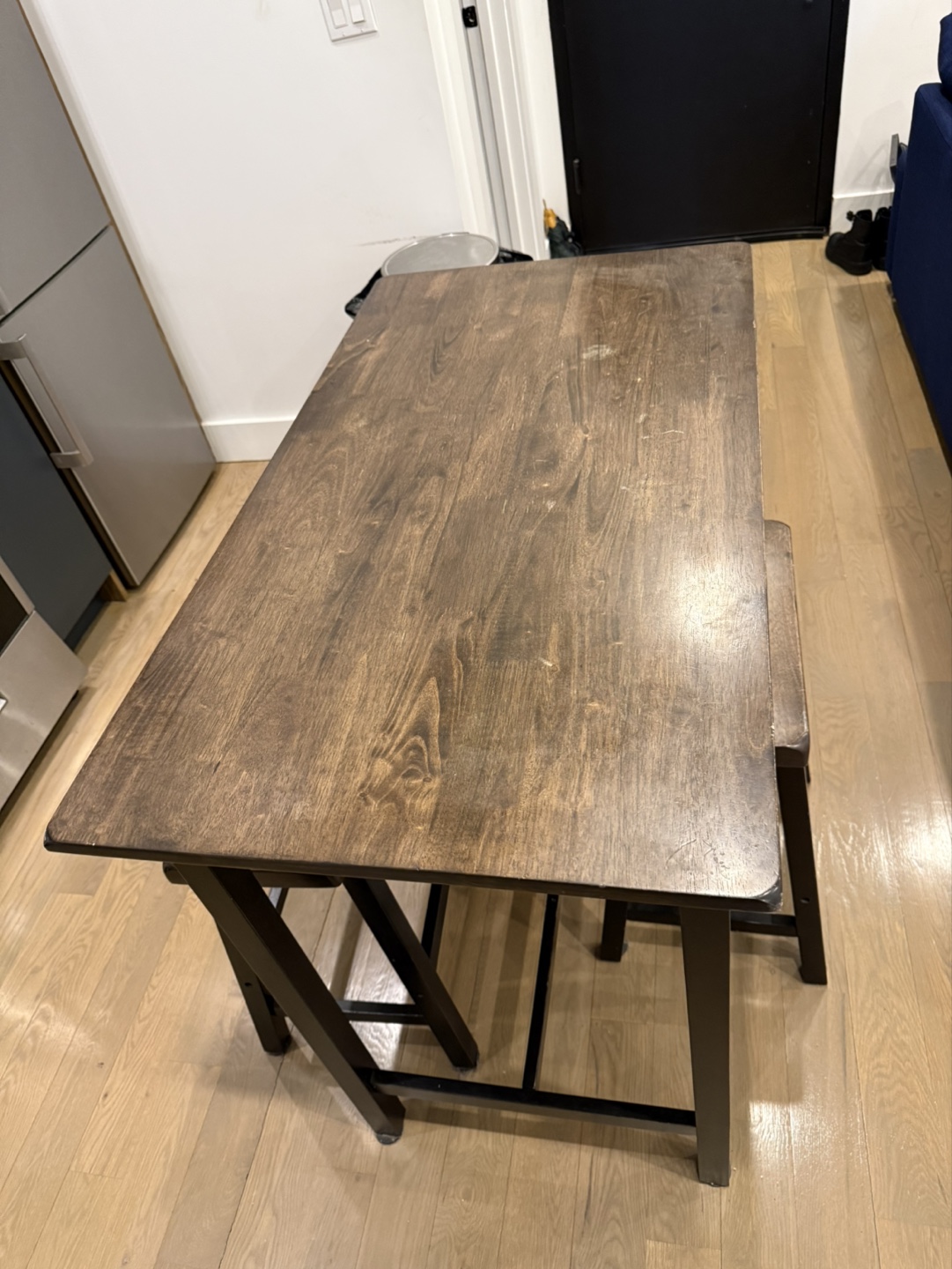 Pub Table Set with 2 Stools and Bench - photo 2