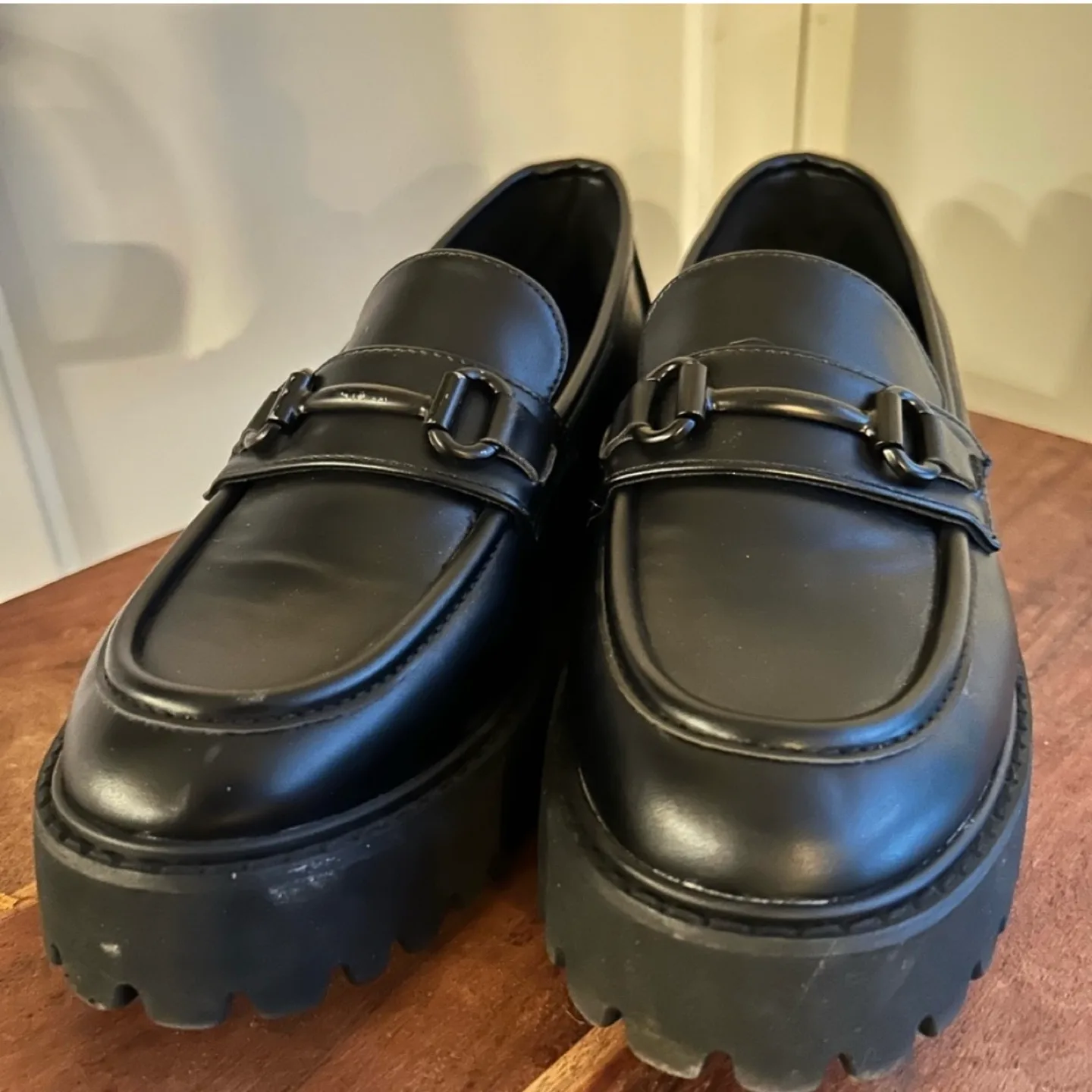 Steve Madden Black Platform Loafers image indicator(3)