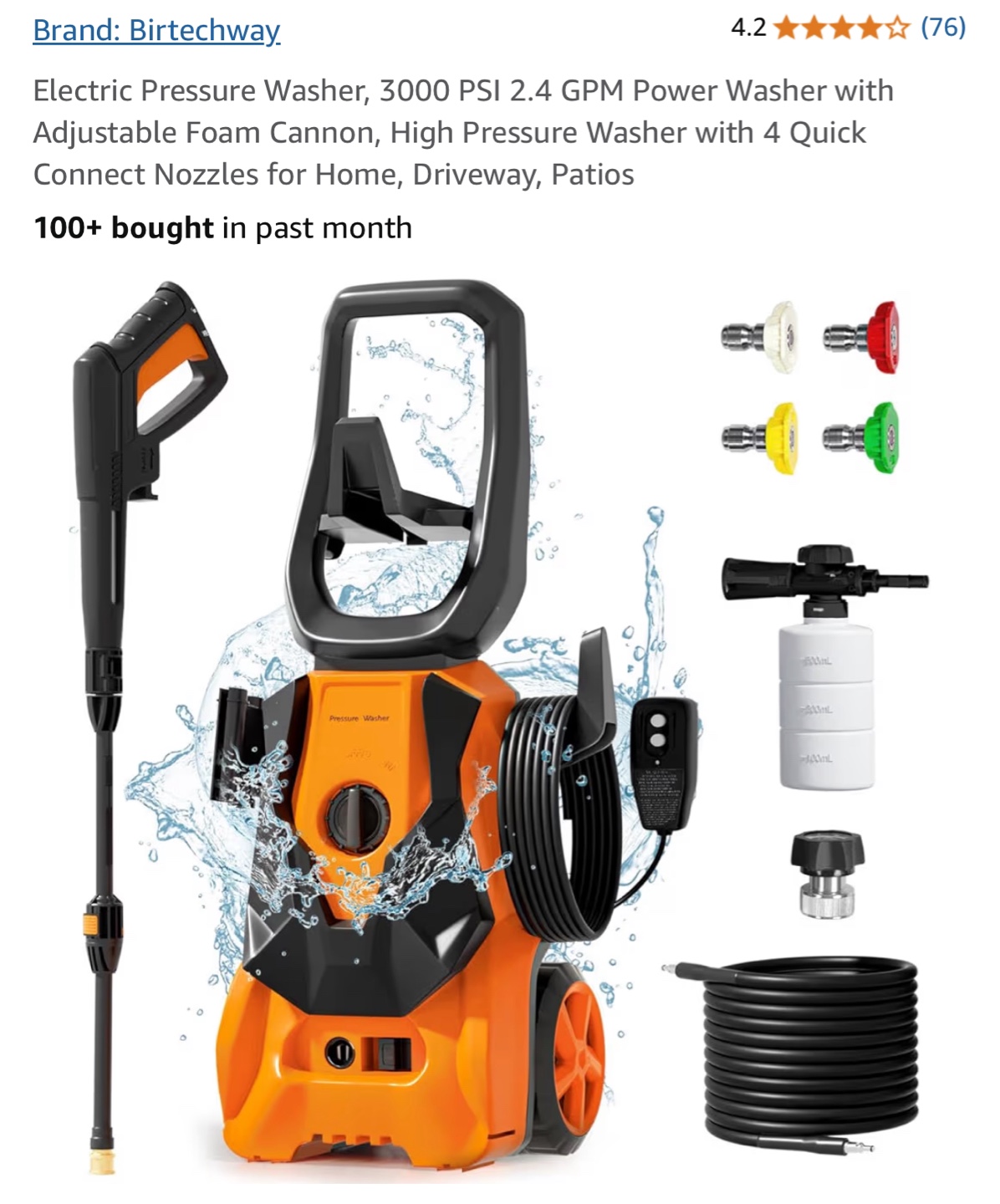 Birtechway 3000 PSI Pressure Washer - photo 4