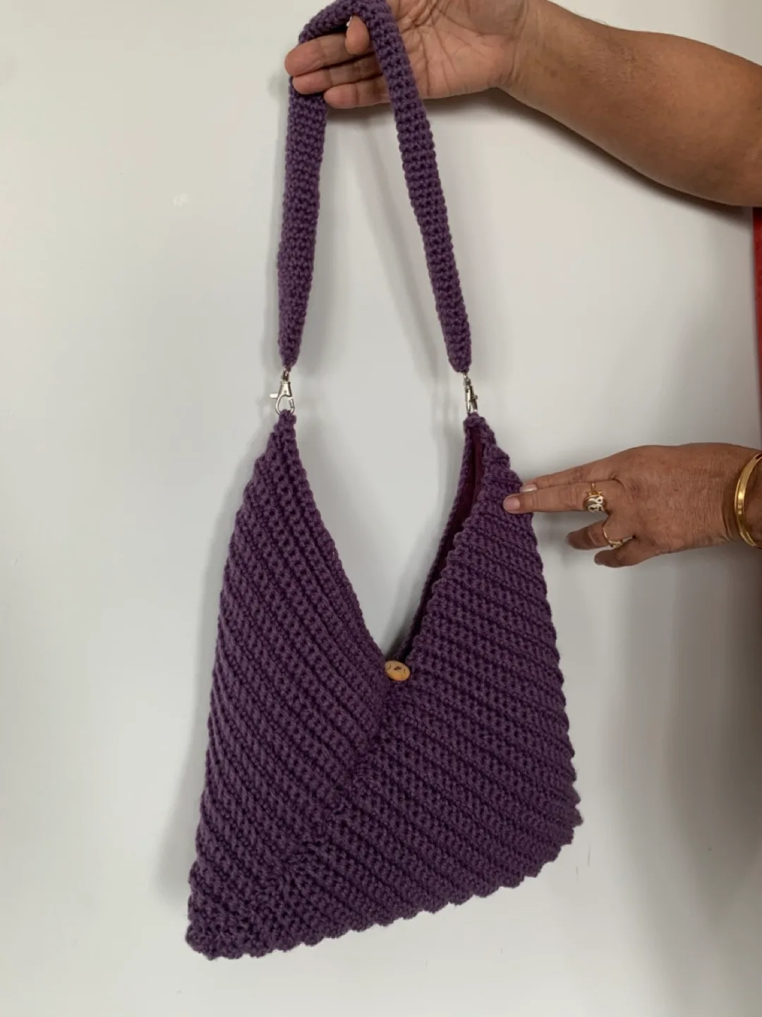 Hand-Crocheted Purple Shoulder Bag thumbnail