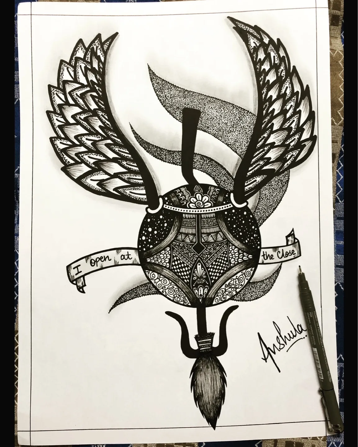 Original Hand-drawn Black Ink Art - Harry Potter Inspired Prints thumbnail