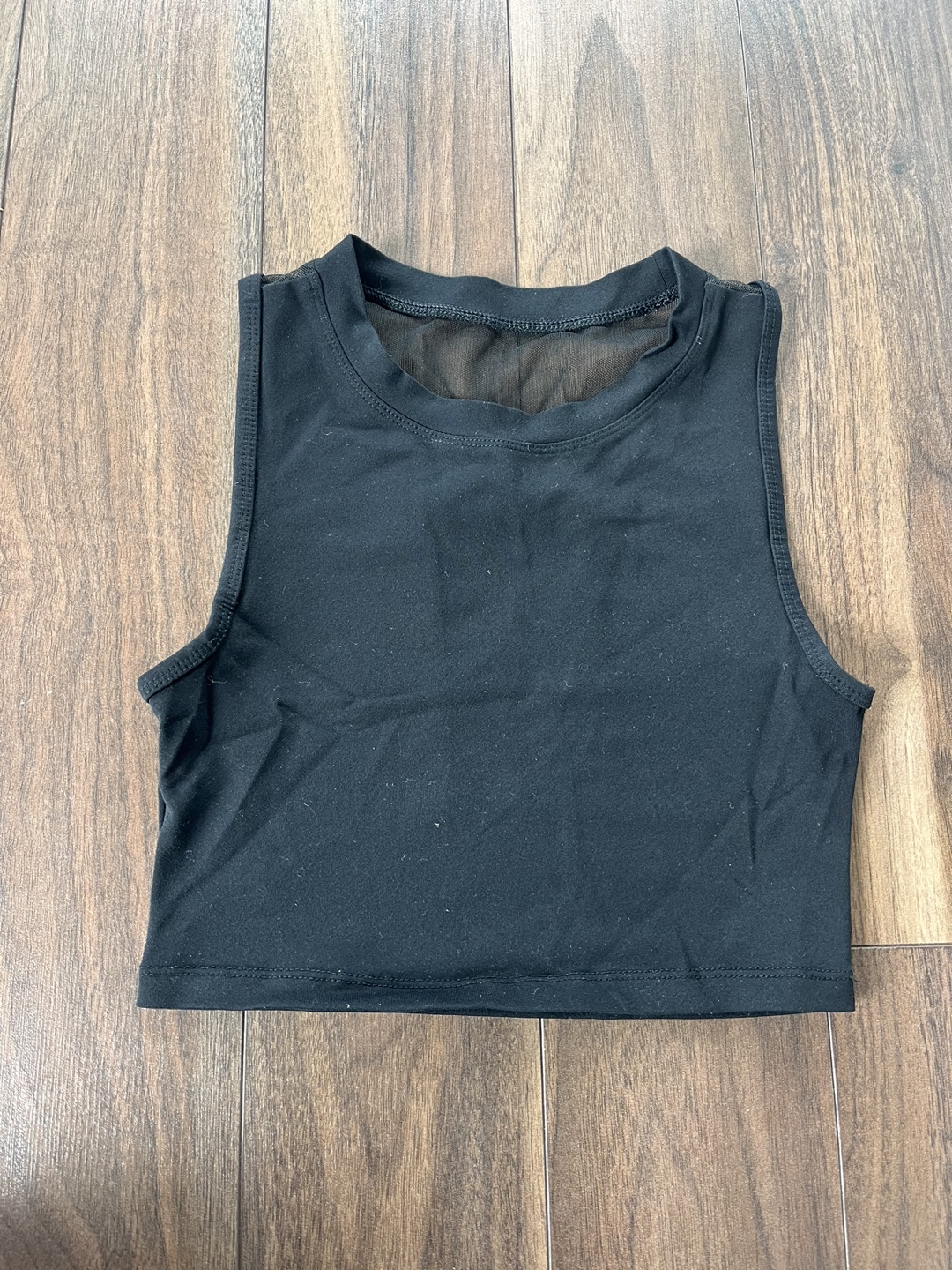 Forever 21 Black Mesh Crop Top Size Small