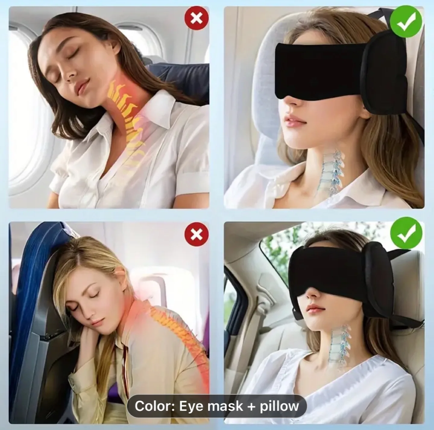 Travel Eye Mask and Pillow Set - Neck Support image indicator(4)