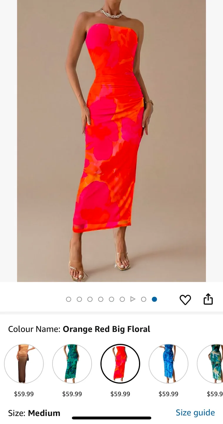 New Summer Bodycon Strapless Tube Top dress + strap  sz:M image indicator(2)