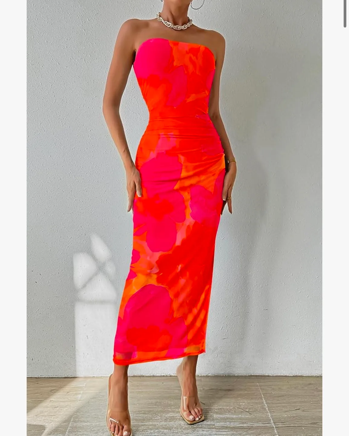 New Summer Bodycon Strapless Tube Top dress + strap  sz:M image indicator(7)