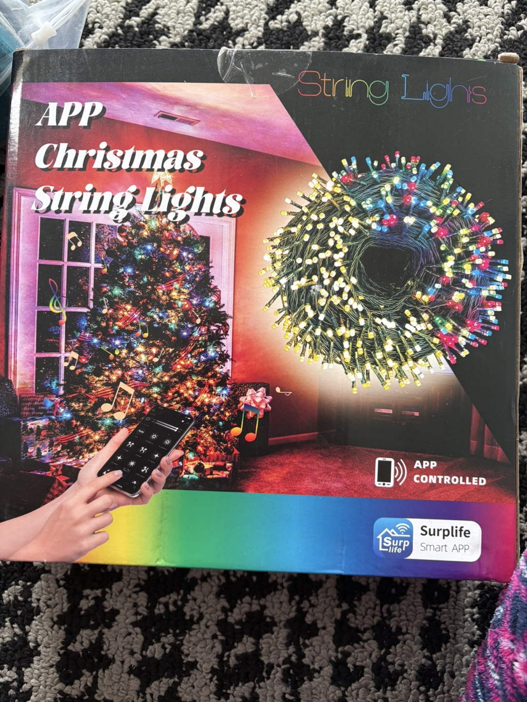 Multicolor Christmas String Lights with Remote
