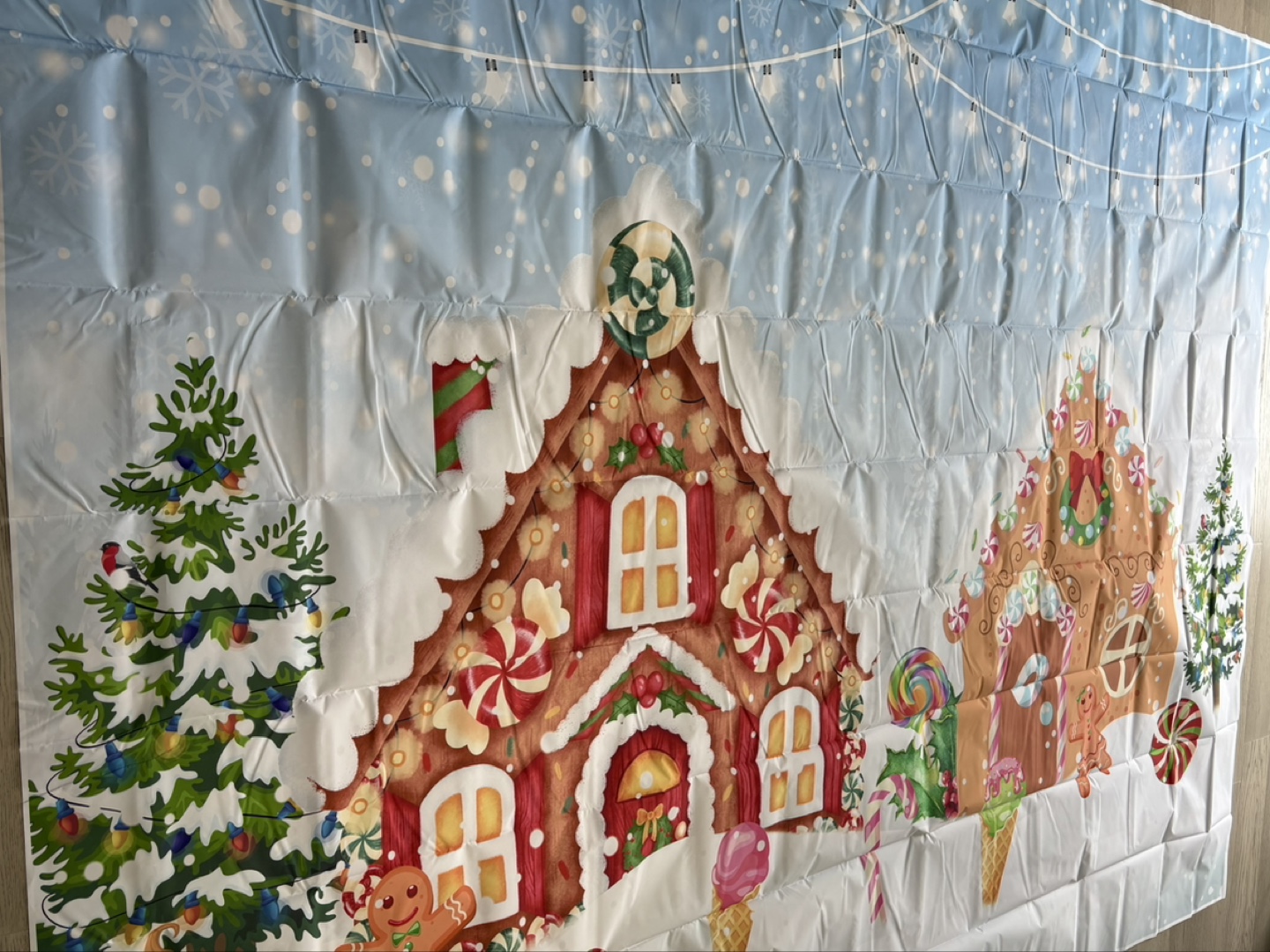 Christmas Gingerbread House Photography Backdrop - 10x8FT - photo 3
