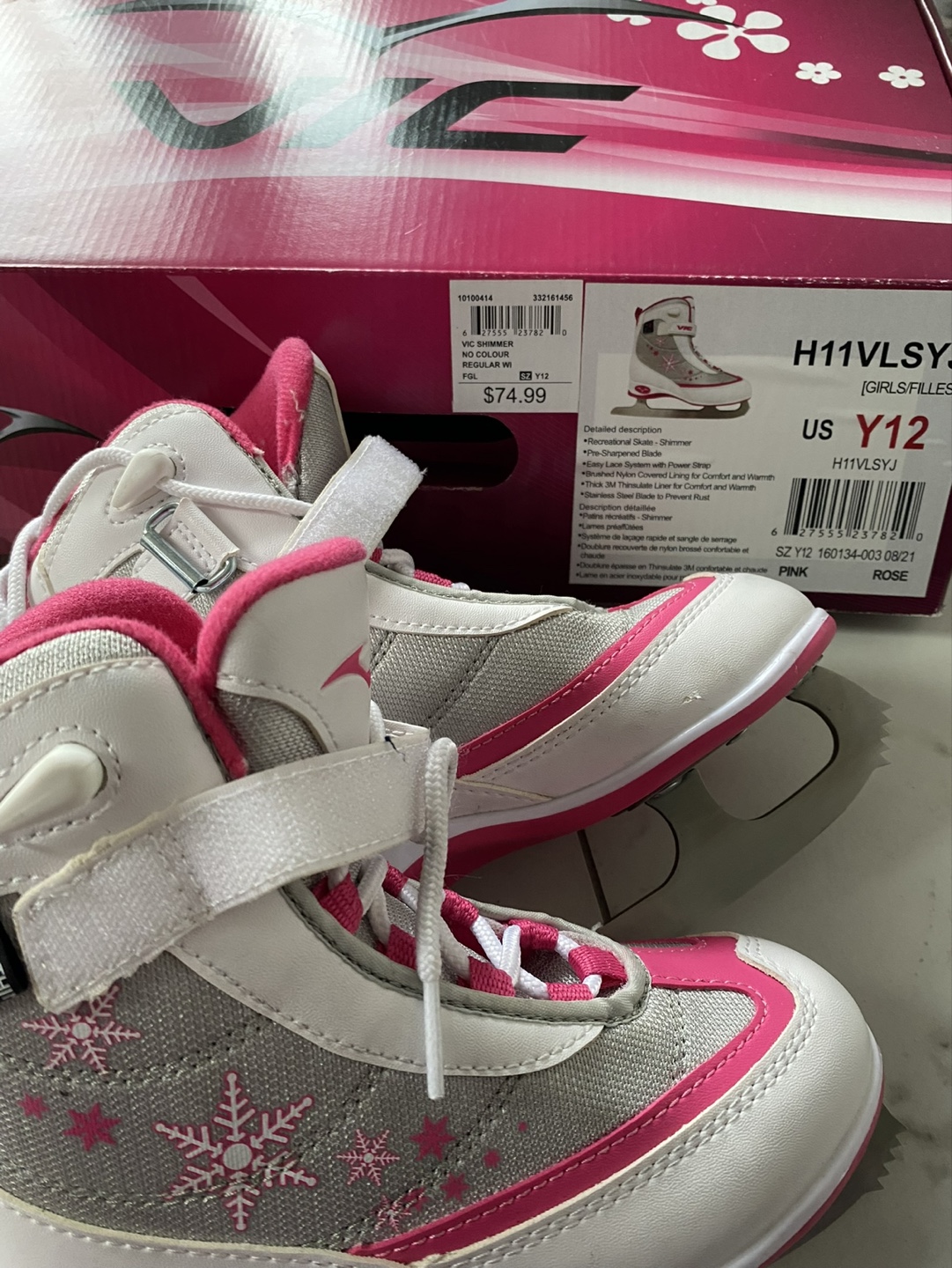 Girls' Figure Skates Size Y12