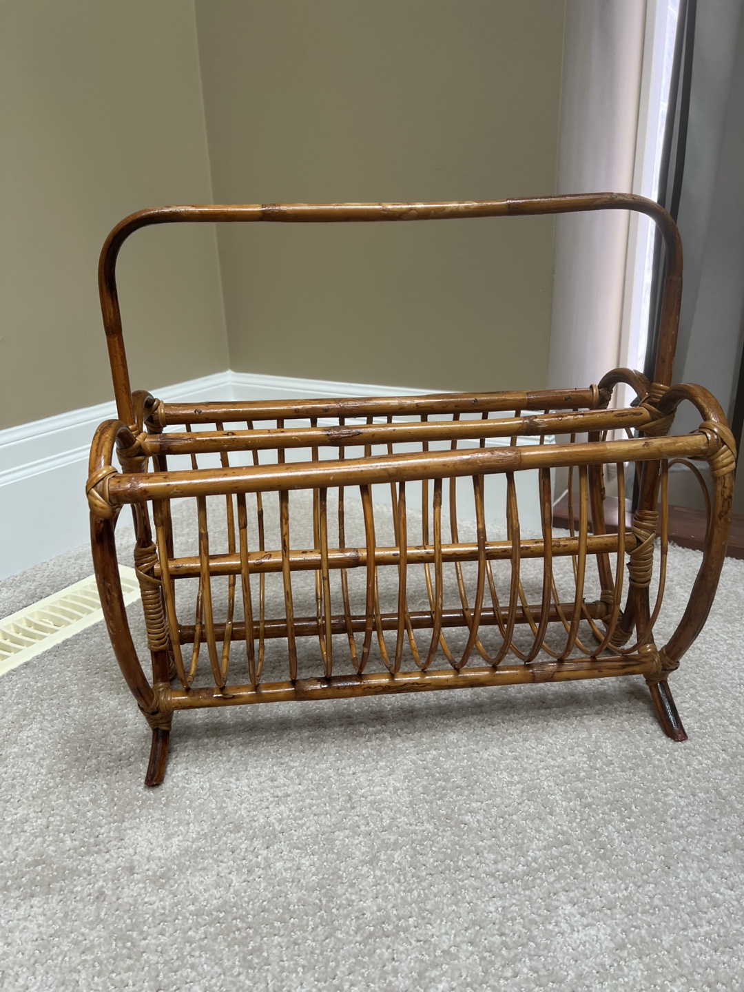 Vintage Rattan Magazine Rack