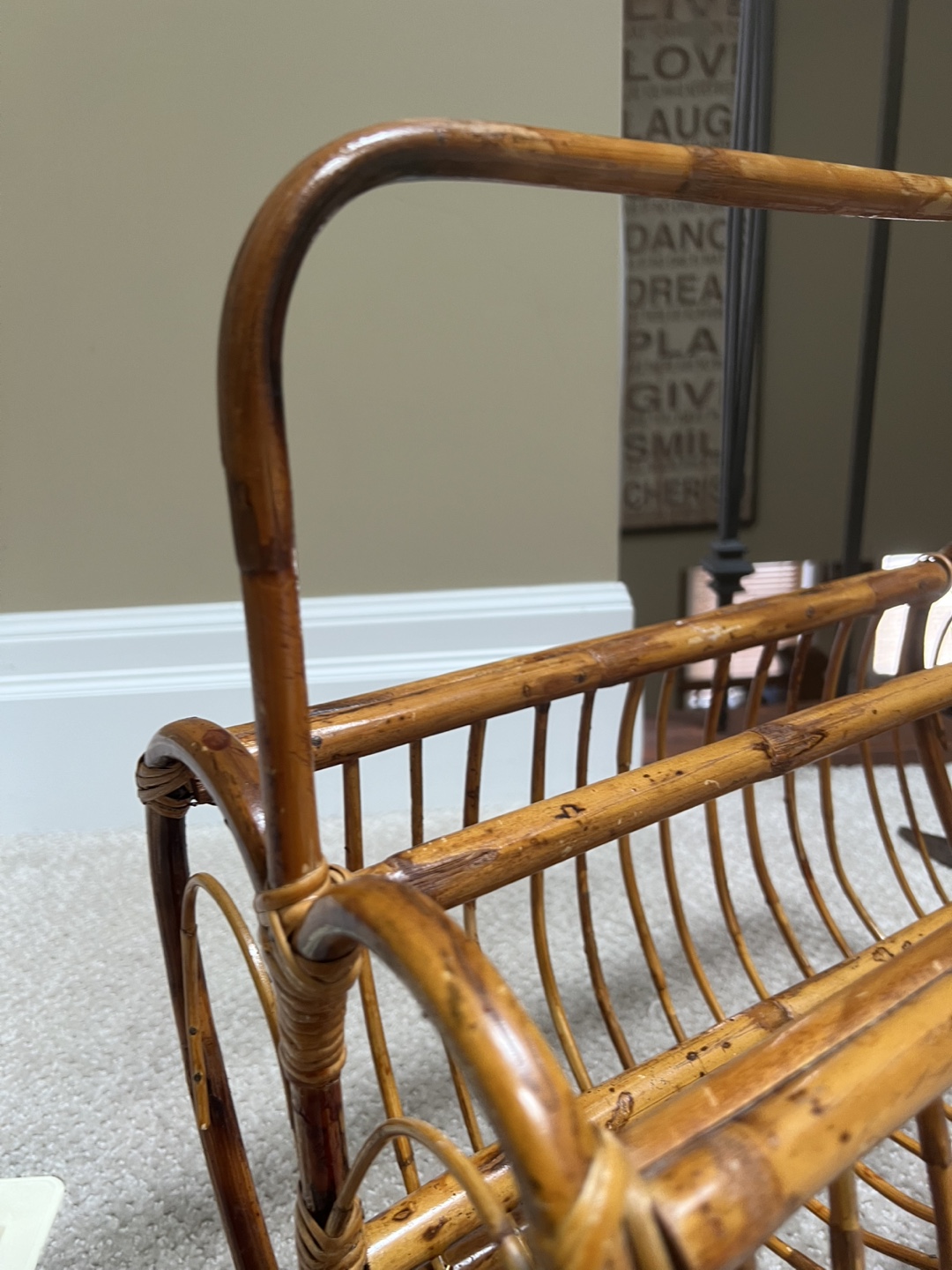 Vintage Rattan Magazine Rack - photo 3
