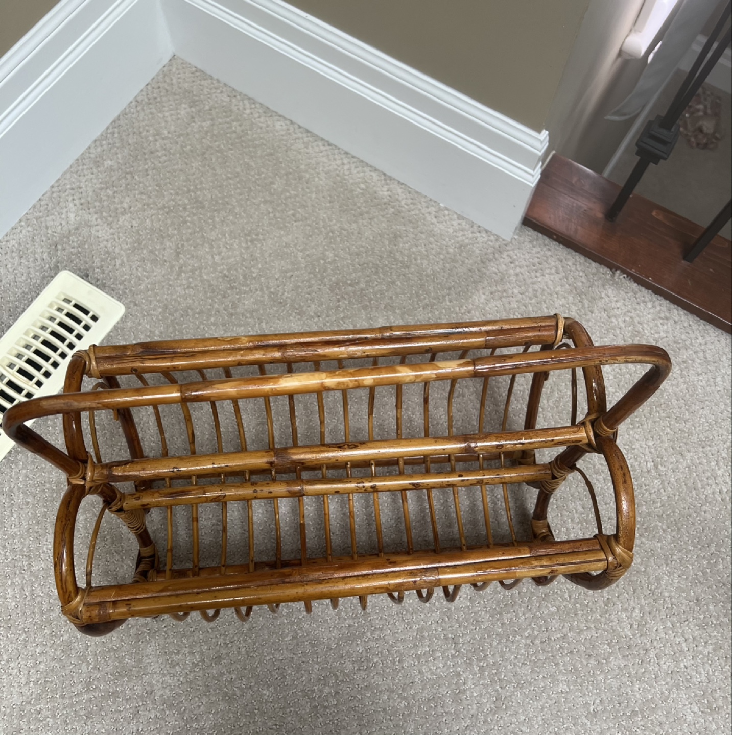 Vintage Rattan Magazine Rack - photo 2