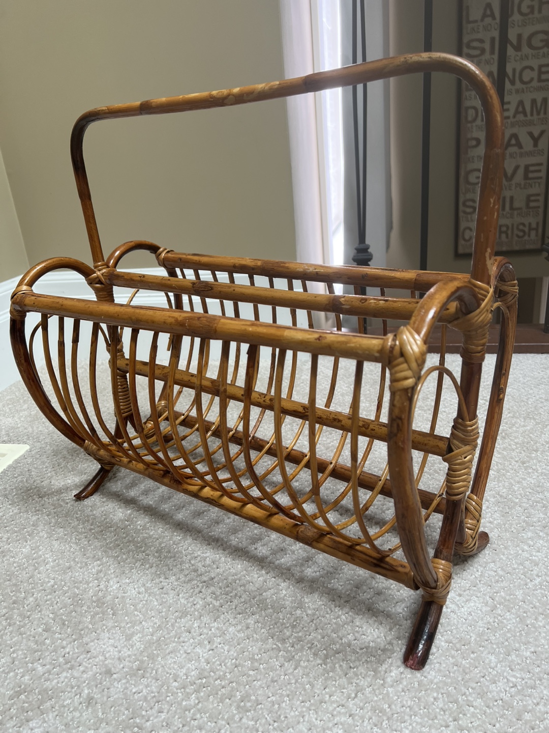 Vintage Rattan Magazine Rack - photo 4