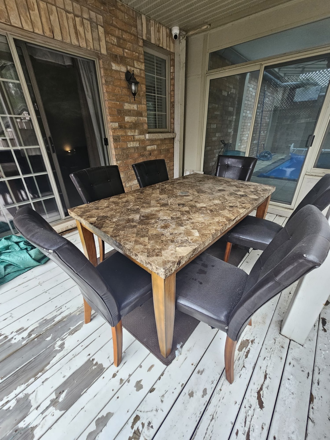 6-Piece Dining Set with Marble Top Table - photo 3