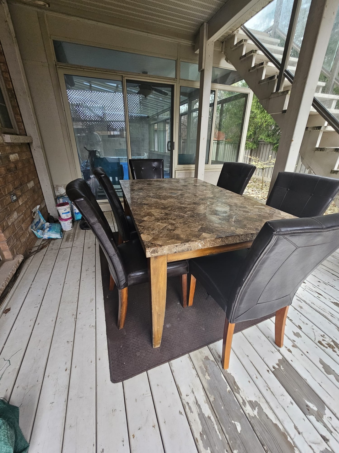 6-Piece Dining Set with Marble Top Table - photo 2